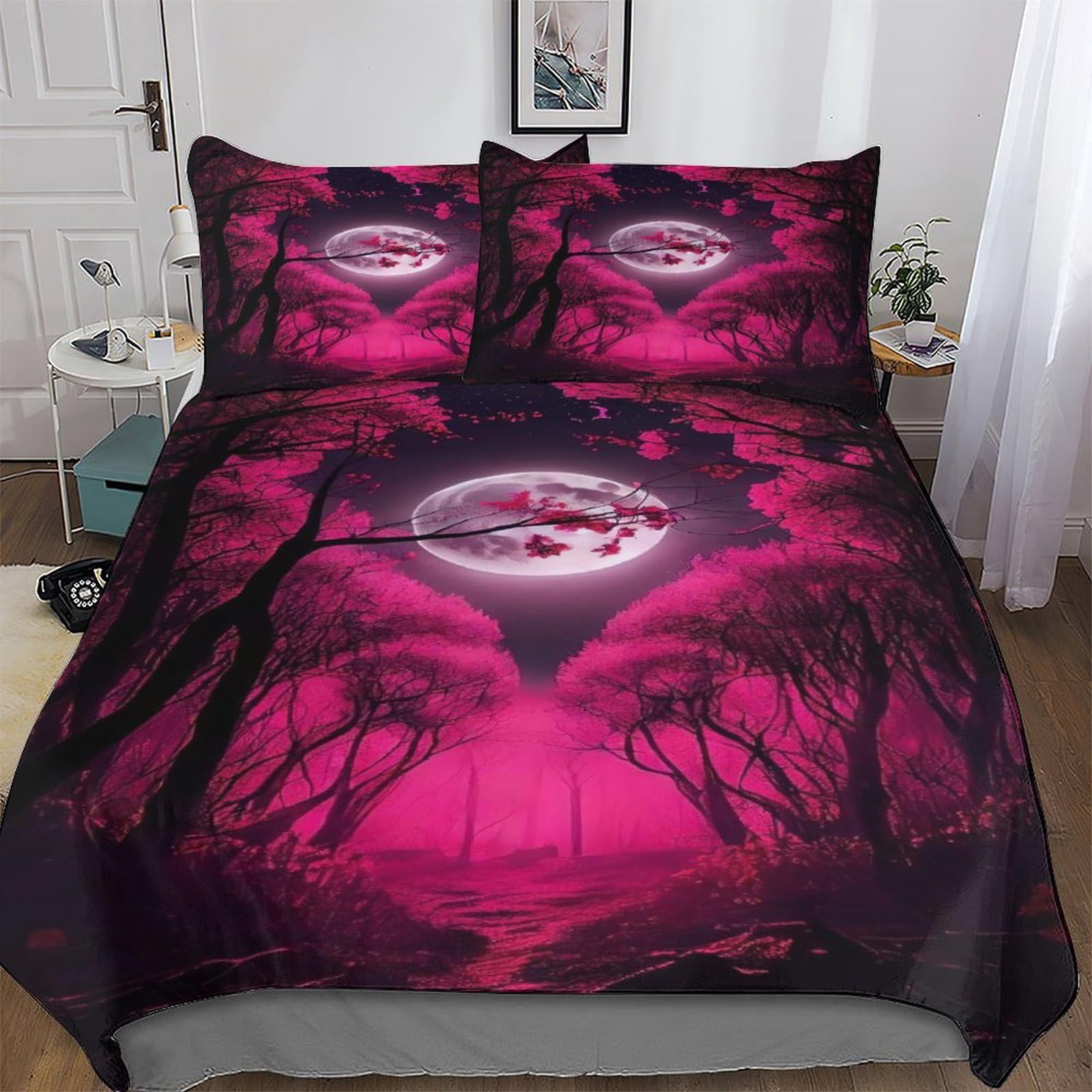 Parure de lit style japonais double 200x200 avec housse de couette en microfibre et taies