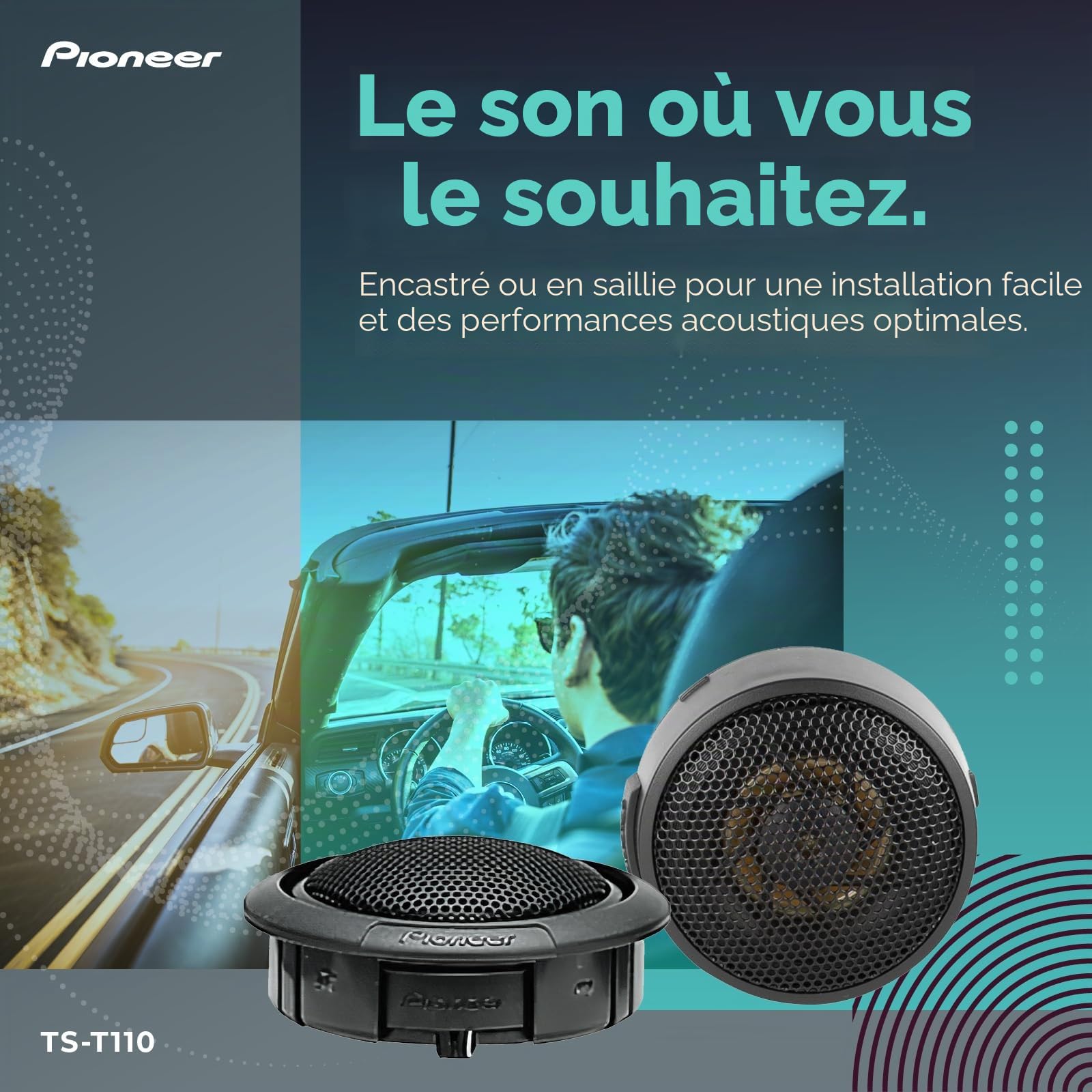 Pioneer ts-t110 120 W 40rms Rigide Tweeter Dôme