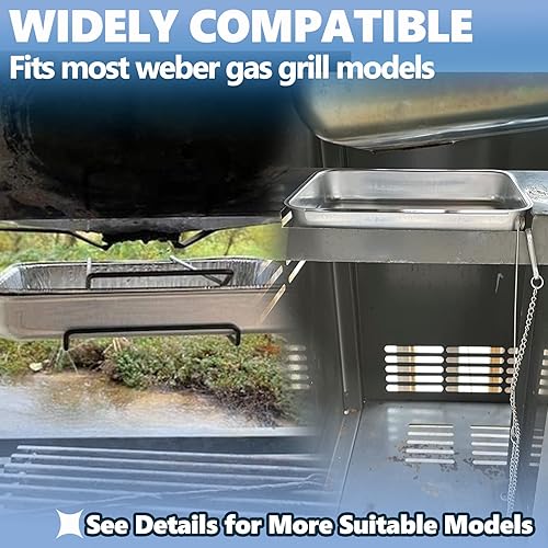 Miniatura 6 de SafBbcue 93305 Bandeja de grasa para Weber Spirit e-210 e-220 e-310 e-320 e-330 Genesis II e-310 e-315 e-325 e-330 e-335 bandeja de grasa con
