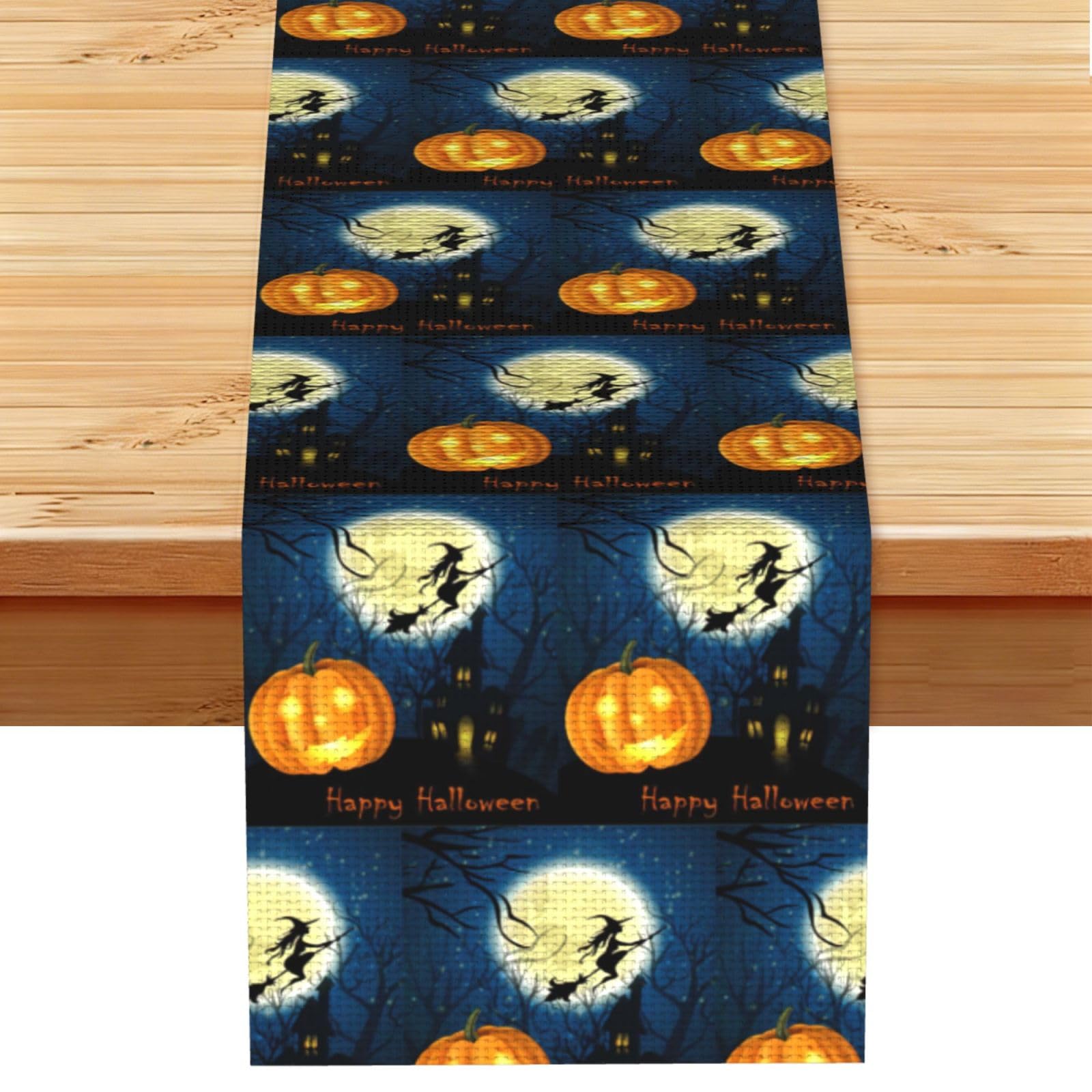 Pumpkin Halloween Stylish Printed Table Cloth, Decorative Table Runner 13x72in for Home, Party and Banquet Home Decor