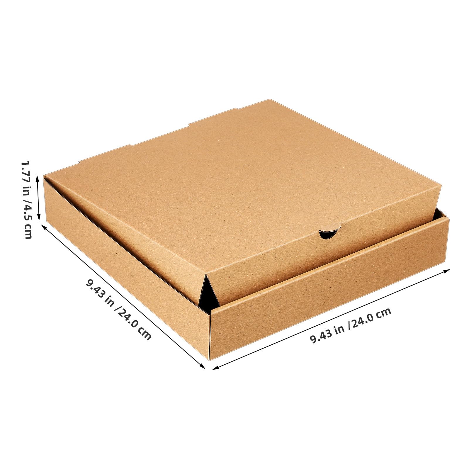 ULTECHNOVO 10 Scatole per Pizza in Carta Kraft per Pizze da 8 a 9 Pollici, Colore Marrone Neutro | Scatole per Alimenti da Asporto in Carta Spessa, Facili da Piegare, Ideali per Pizzerie, Panetterie, Feste, Bar E per Uso Dom
