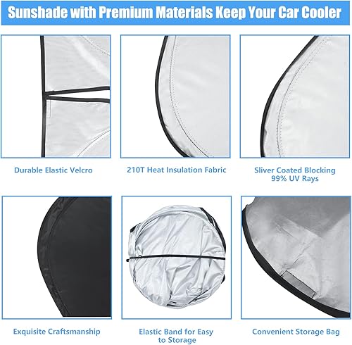 Miniatura 6 de Parasol para parabrisas, para ventana delantera, accesorios para camioneta, visera solar, protector UV, cubierta de protección contra el calor