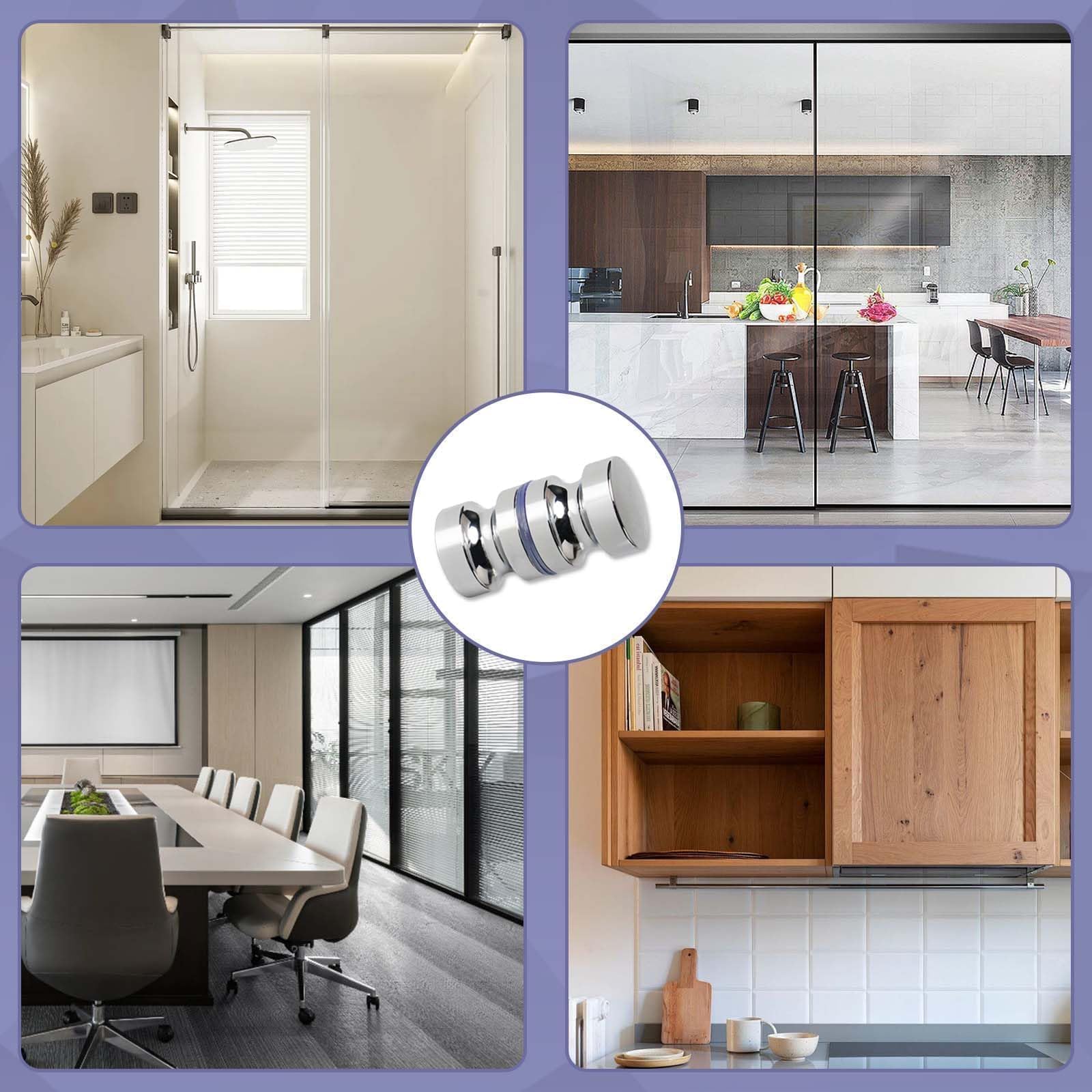 2 piezas Pomo parapuertadevidrio, un solo lado 30 mm, Tirador para puerta de vidrioparabaño, Manijasparapuertas de ducha, Manija para mampara de ducha, adecuado para puerta de vidrio de baño