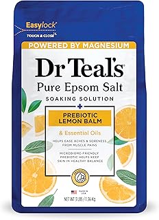 Dr Teal's Epsom Salt Magnesium Soak, Prebiotic Lemon Balm & Sage, 3 lbs