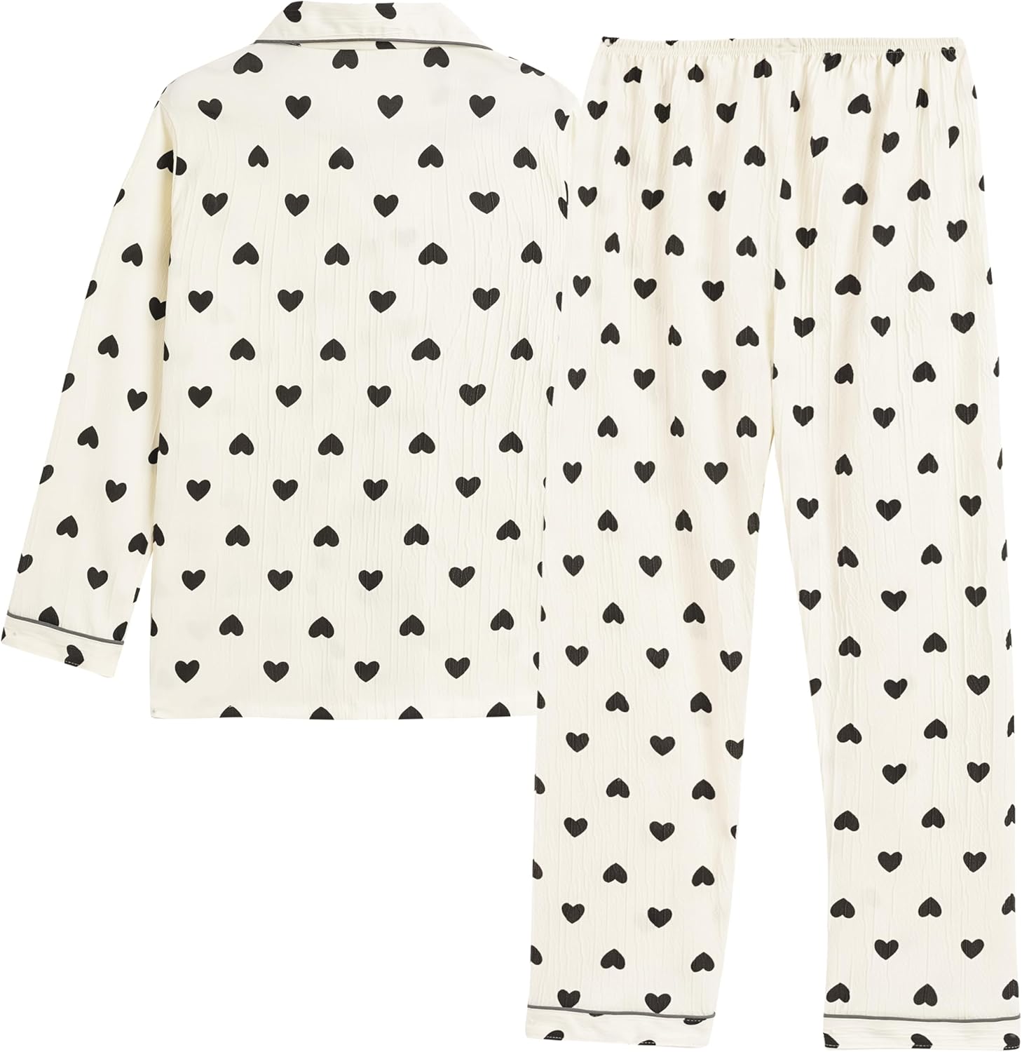 Vopmocld Big Girls Button Down Pajama Sets Crepe Soft Lapel Shirt Sleepwear Printed Lounge Set Long Sleeve Long Pants Nighty - Image 2