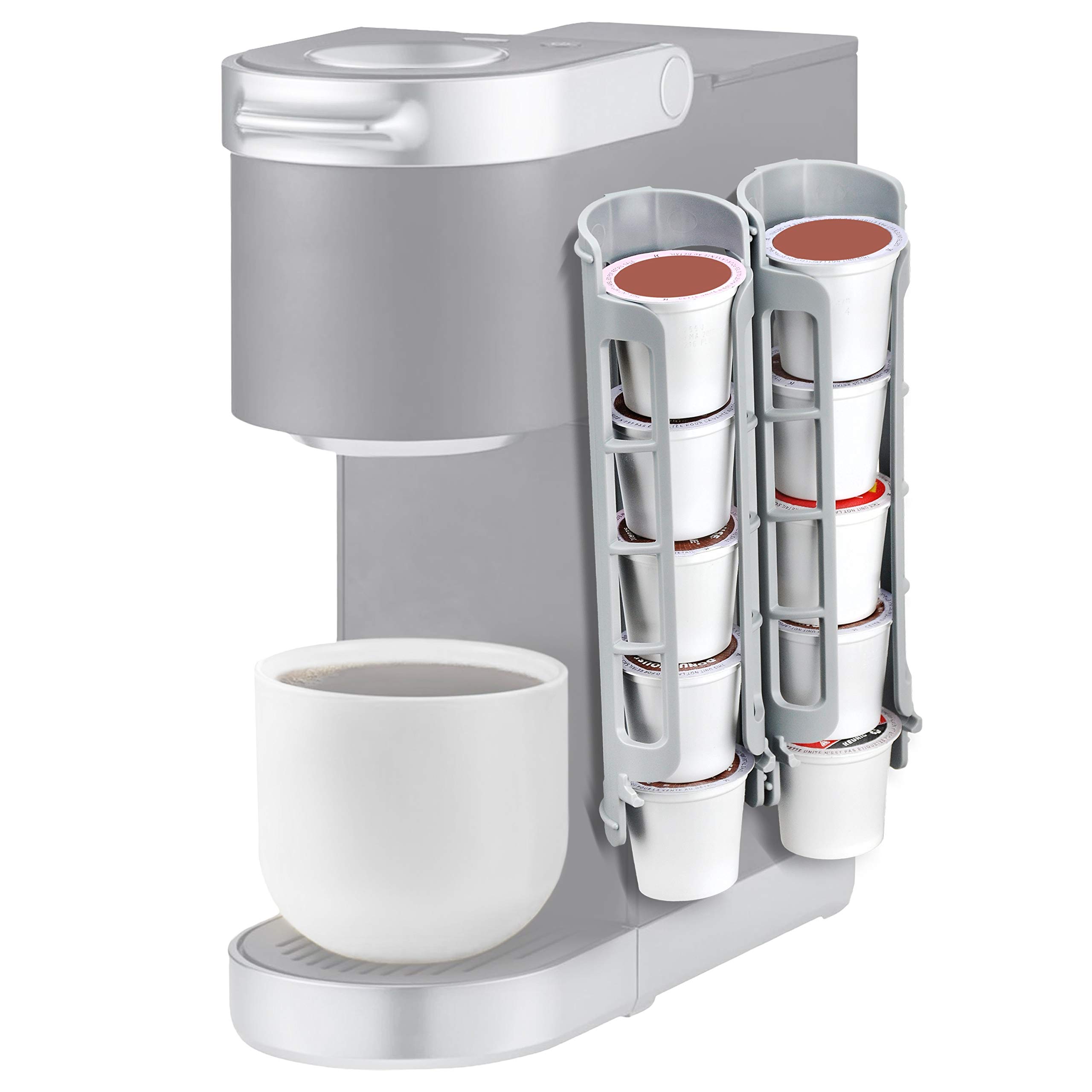 STORAGENIE Coffee Pod Holder Side Mount K Cup Pods Dispenser compatible with Keurig Coffee Makers, Perfect for Small Counters