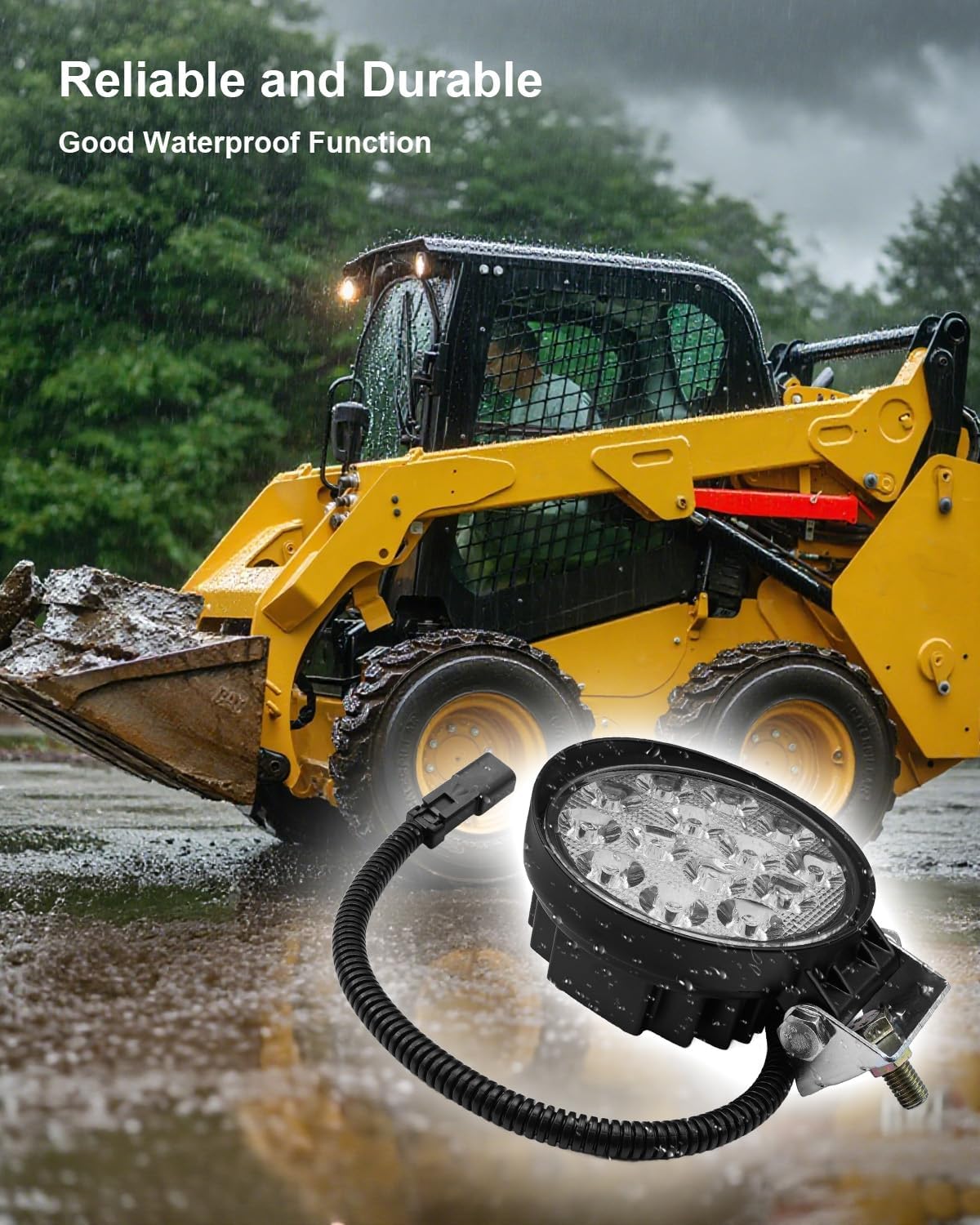 388-3782 Loader Flood Lamp Light Fit for Caterpillar Loader 259D3 279D3 289D3 299D3 262D3 299D XHP Replace 3883782, Excavator Flood Lamp Light LED