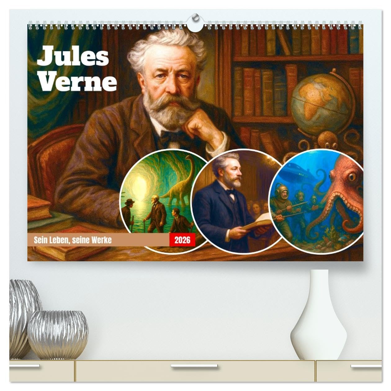 Jules Verne. Sein Leben, seine Werke (hochwertiger Premium Wandkalender 2026 DIN A2 quer), Kunstdruck in Hochglanz: Einer der faszinierendsten Autoren der Weltliteratur (CALVENDO Kunst)