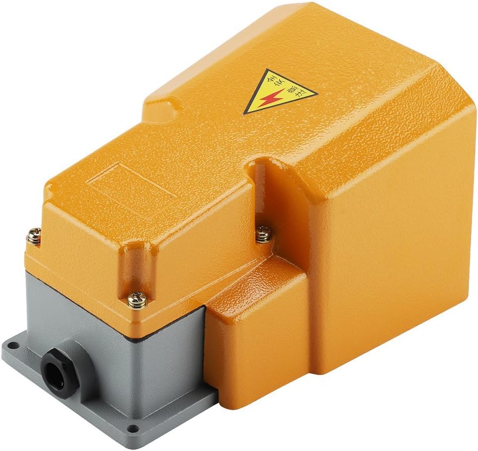 250V 10A Industrial Foot Switch Aluminum Alloy Foot Pedal On/Off Switch with Guard Aluminum Foot Switch for Machine Tools