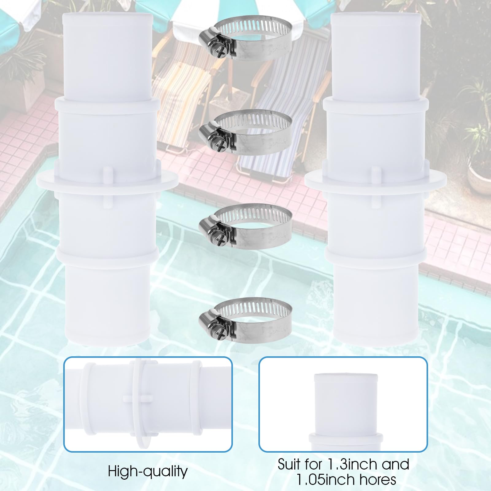 Connettori Per Tubo Da Piscina, Connettori Per Tubo Con Morsetti Adattatori Per Connettore Da Piscina Da 32 Mm A 38 Mm Adattatori Per Tubo Da Piscina Adattatori Per Tubo 88414401