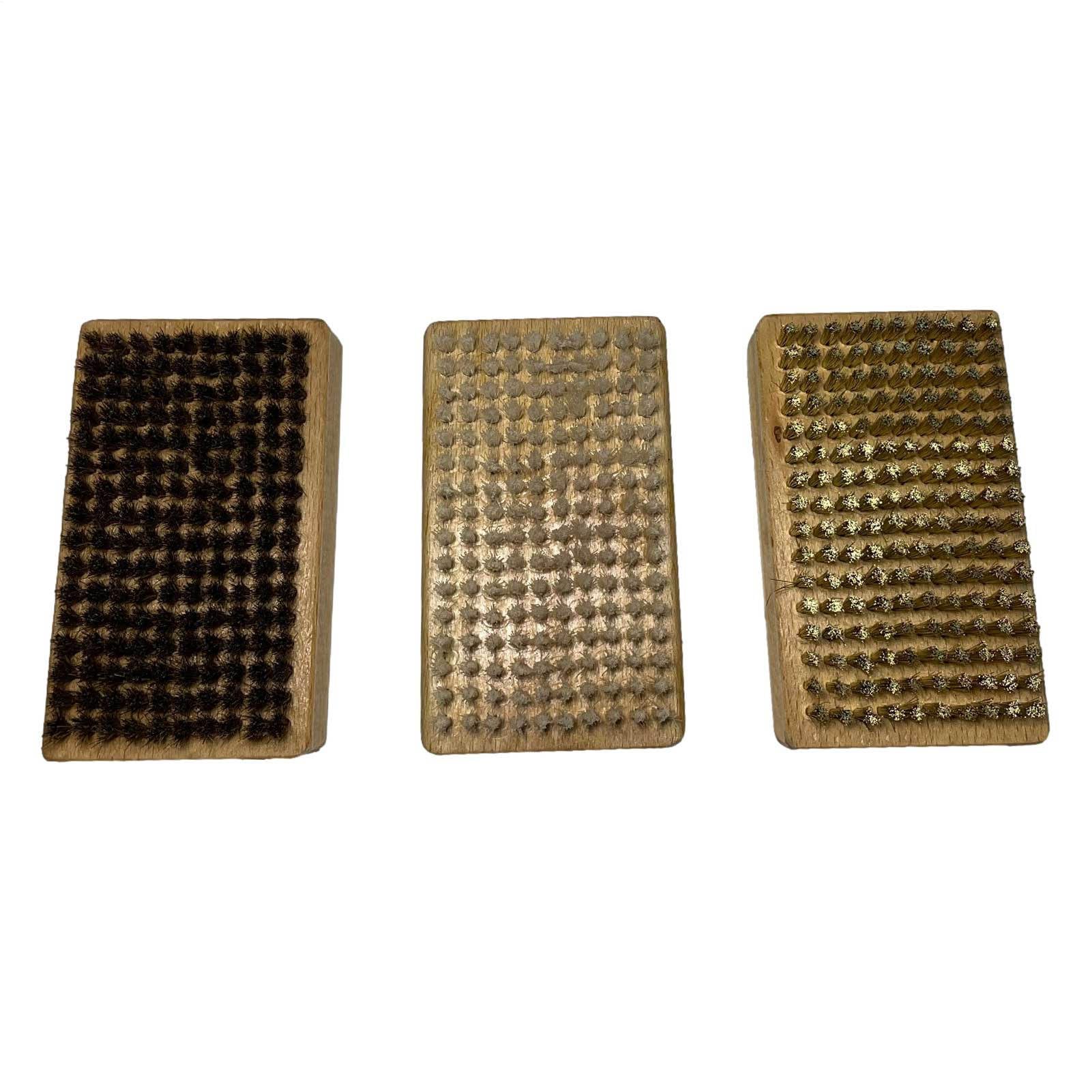 Juego de 3 cepillos de cera para snowboard, nailon y latón