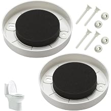 Youyole 2 Pcs Flange Cover Kit White Toilet Flange Repair Kit Includes Nylon Screws, Nylon Bolts, Drain Cover for Toilet