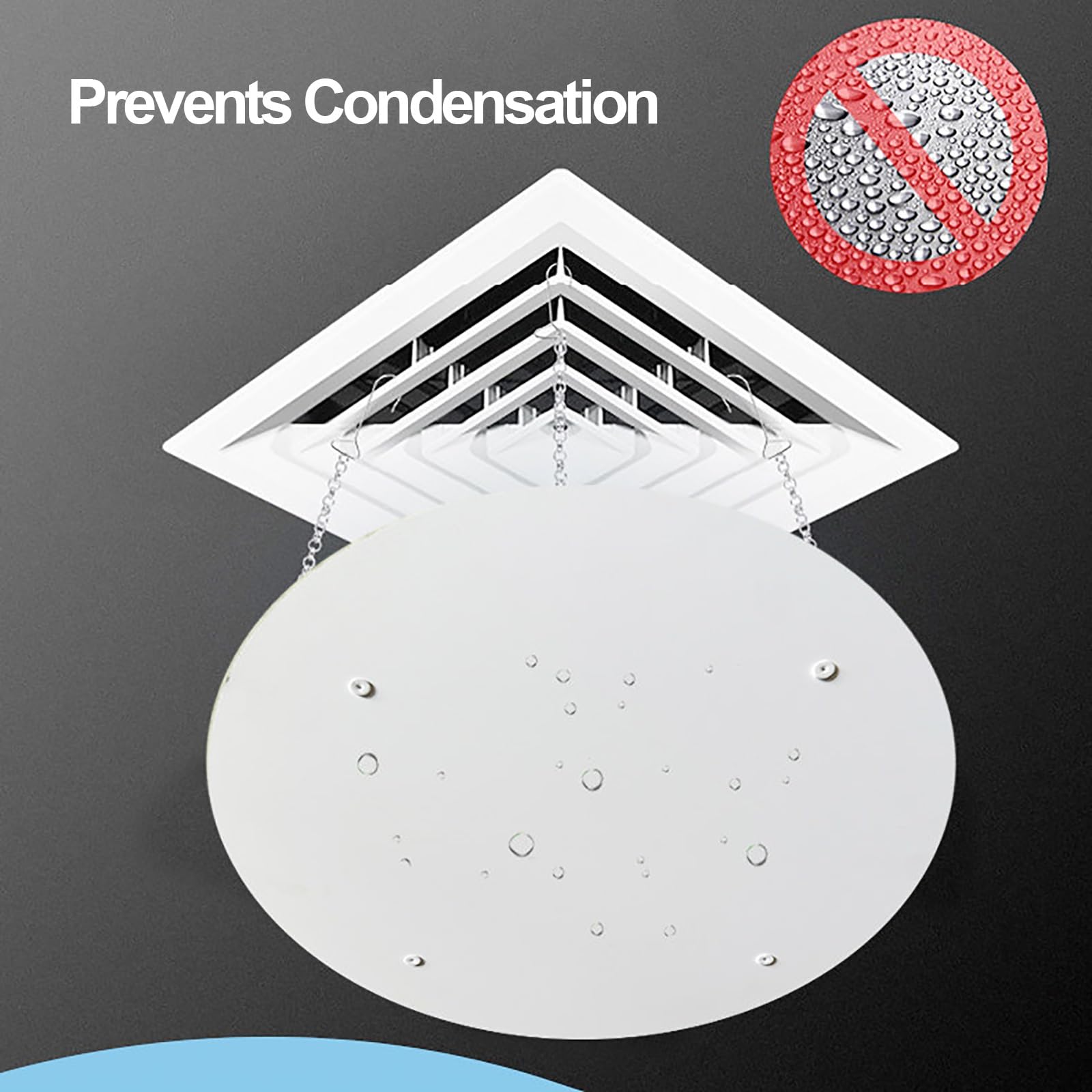 Deflettore Condizionatore Rotondo, Deflettori Aria Condizionata Regolabile per Bocchetta di Ventilazione a Soffitto, Impedisce il Flusso D'aria Diretto(45cm/18in)
