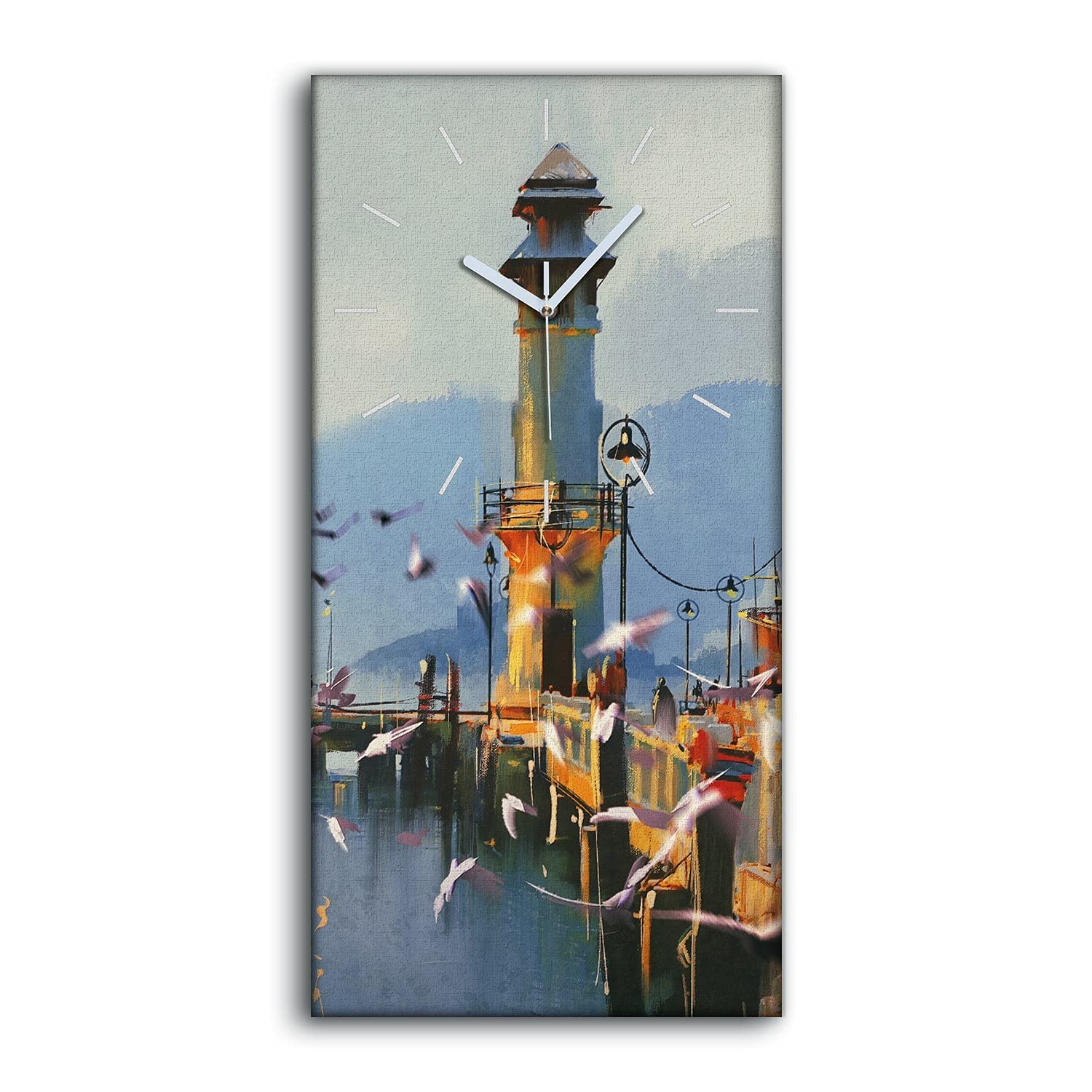 Horloge sur toile silencieuse pour chambre et salon - Art moderne