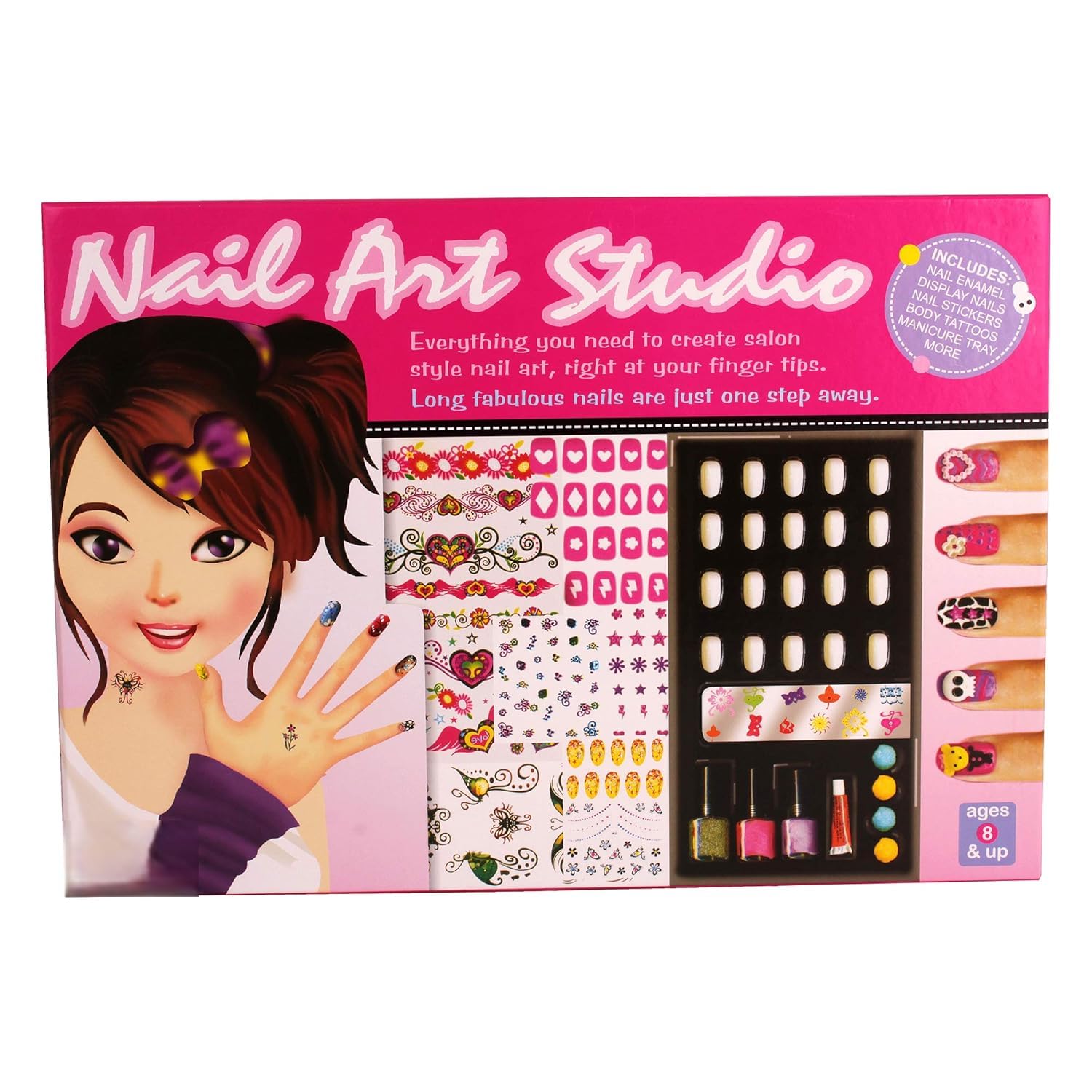 Nail Art Studio Kit for Girls – Creative DIY Nail Polish Set with Accessories | Multicolor Manicure Kit | Fun Beauty Gift for Kids, Girls, and Teens-image-12