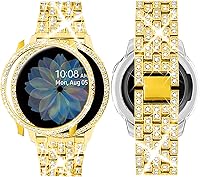 Vista 24 de SUPOIX - Correa con estuche compatible para Samsung Galaxy Watch 8/7/6 de 40 mm y 44 mm, correa de repuesto con brillo para mujer de 20 mm