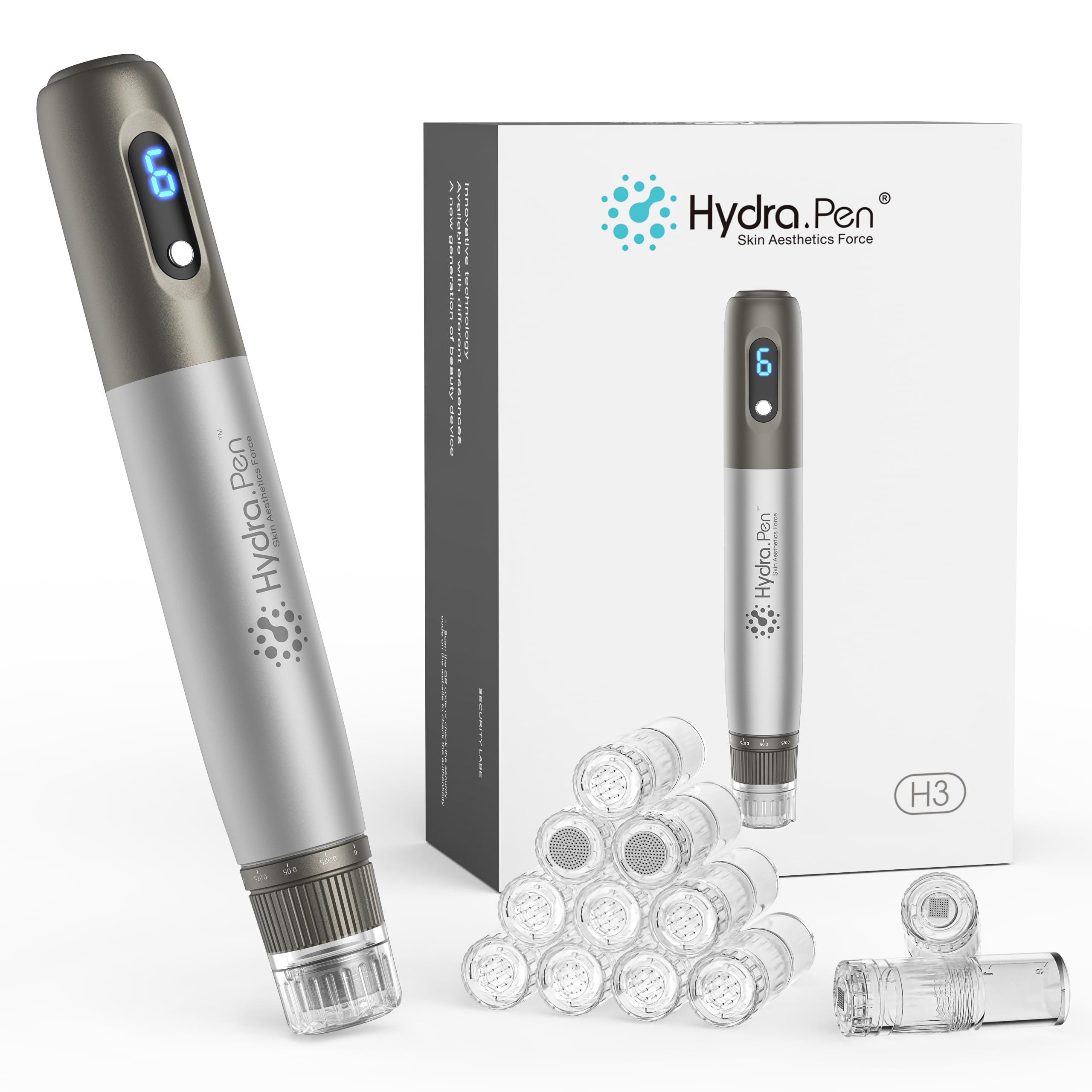 Dr.Pen H3 Hydra Pen Microneedling-Stift: Professionelles automatisches Serum-Mikronadeln mit 12 Kartuschen