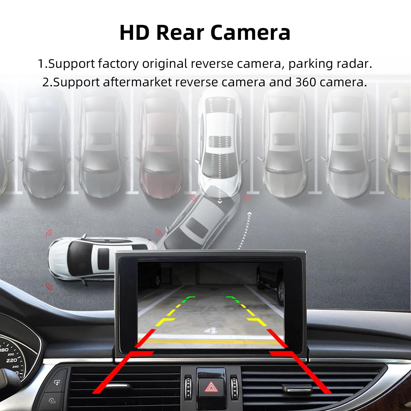 EZoneTronics CarPlay inalámbrico y Android Auto Retrofit Kit para Audi A4/A5/A6/A7/Q2L/Q5L/Q7 2014-2022 con Sistema MIB/MMI 3G Plus OEM Decodificador Plug & Play con MirrorLink SWC WiFi BT GPS Siri