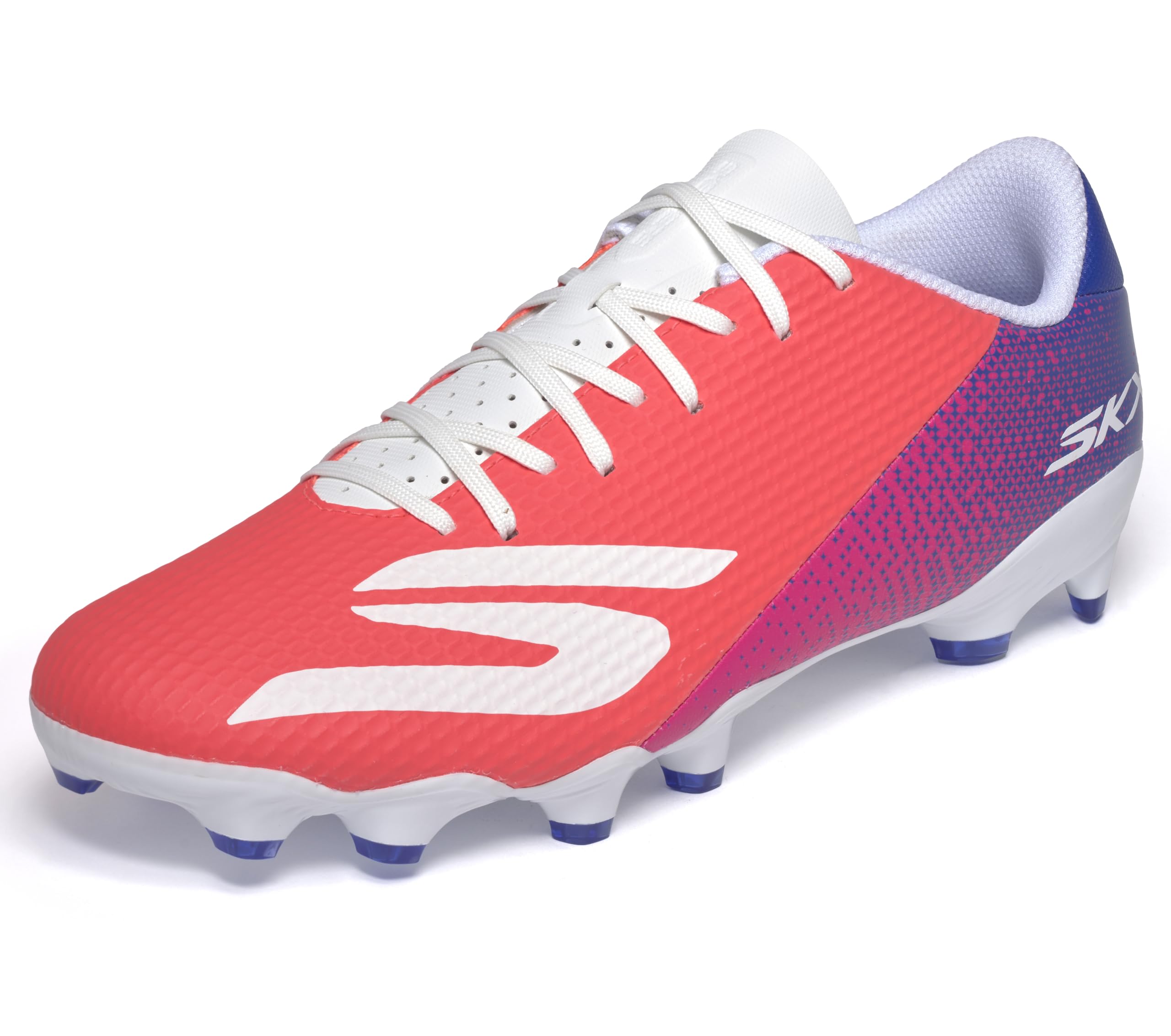 Skechers Men's Skx_2 Academy Fg Football Cleat Trainers, Blue Synthetic/Pink Trim, 6.5 UK