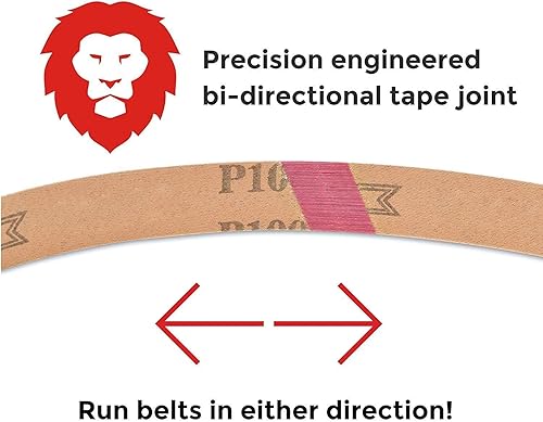 Miniatura 3 de Red Label Abrasives 1 correa de lijado extrafina de 18 pulgadas para afilar cuchillos de grano P600, paquete de 10 (compatible con accesorio para