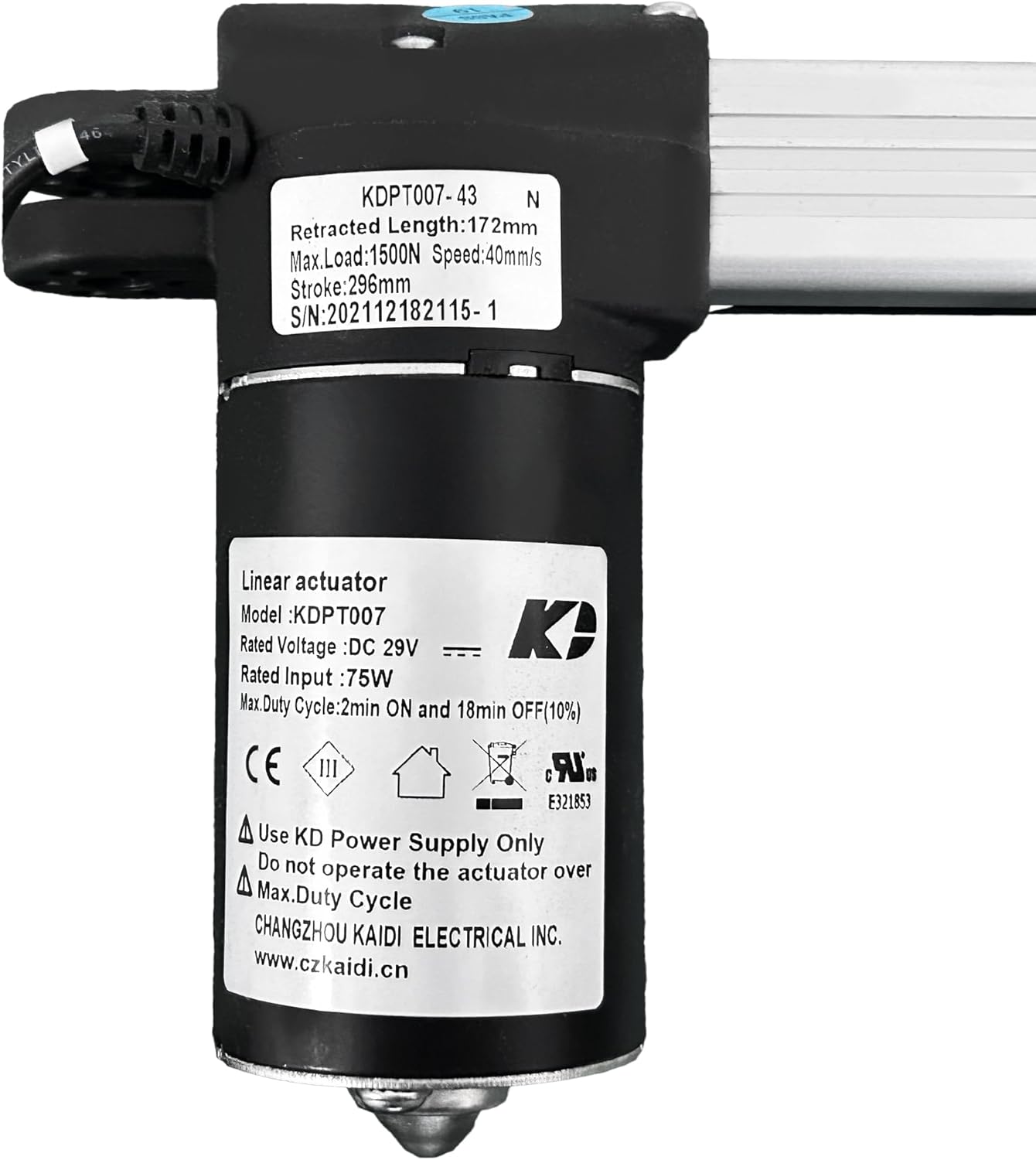Linear Actuator Kaidi Model KDPT007-43 Power Recliner Lift Chairs Motor Replacement