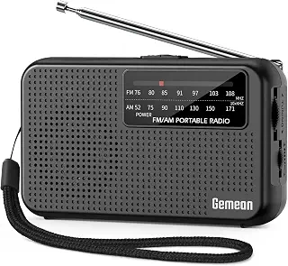 Gemean S-799カードサイズ AM FM ワイドFM対応携帯ラジオ 単3電池式 小型 コンパクト 災害用 緊急用 小さい 高感度受信 簡単操作 | ポケット 防災radio トランジスター、 同調ダイヤル式 高齢者向け クリアなスピーカー、 3.5mmイヤホンジャック付き、 ストラップ付き ミニポータブル