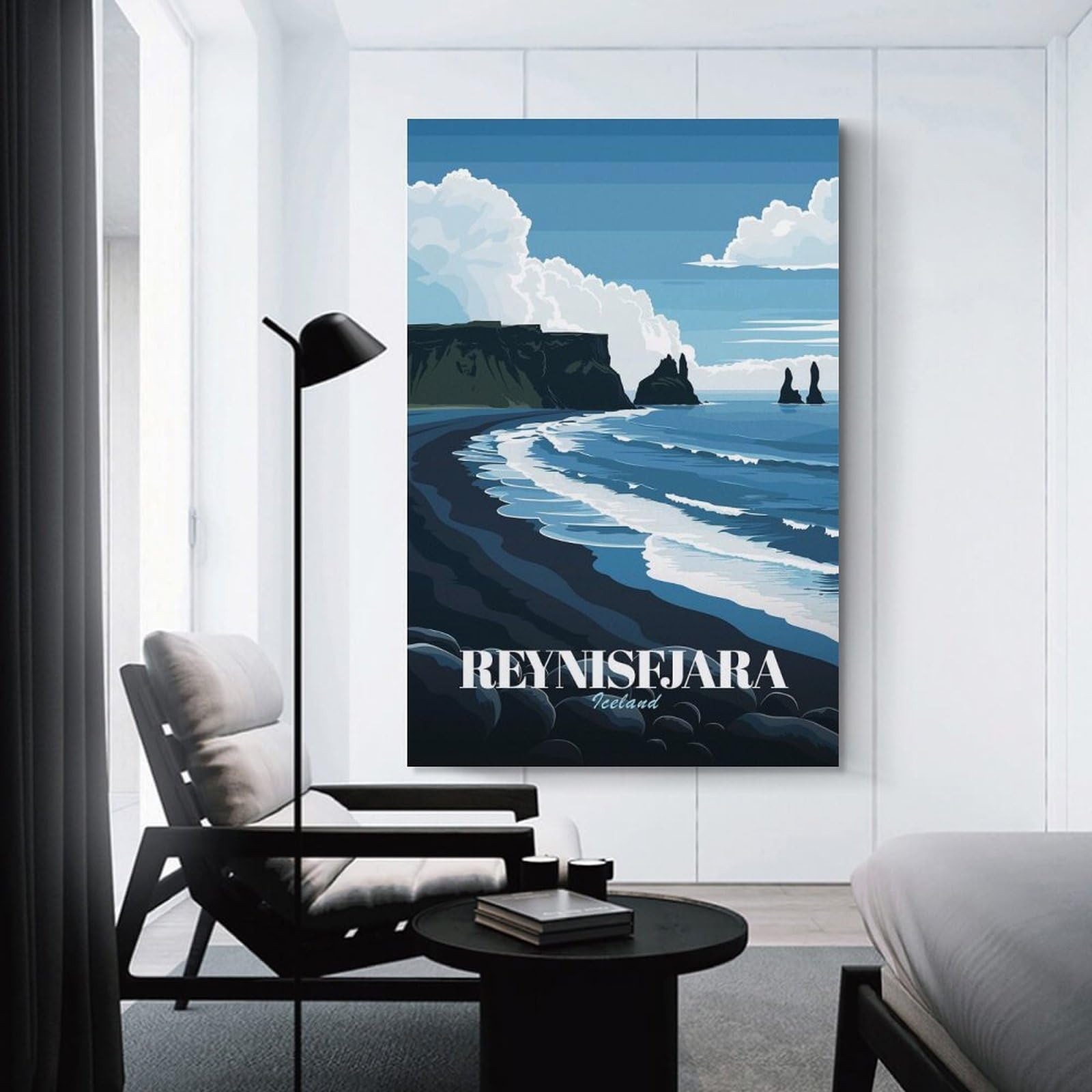 Junmoney Unframe-Style-15 Reynisfjara Iceland Travel Poster Room Decor Wall Art, 24X36inch(60X90cm), For Living Room, Bedroom, Office Or Hallway, Decorative Artwork With Broad Appeal