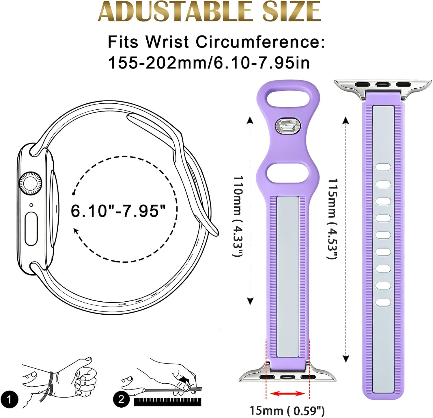 Two-Tone Stripe Edge Slim Band for Apple Watch Series 11 10 SE Ultra 9 8 7 image 2