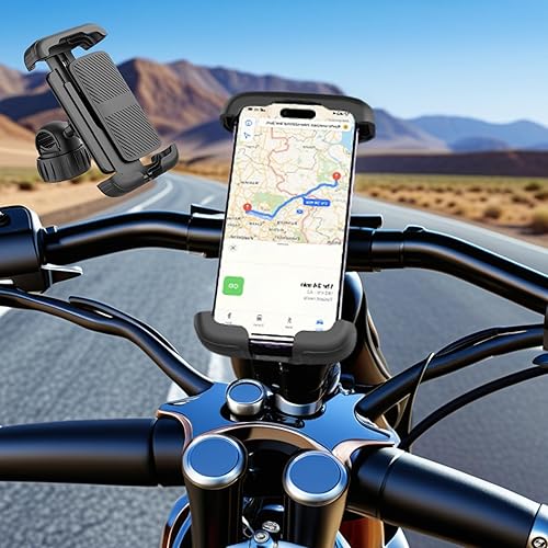 Soporte universal para teléfono para bicicleta, ajustable, seguro y ajustable, con rotación para llamadas manos libres con versión de plástico todo