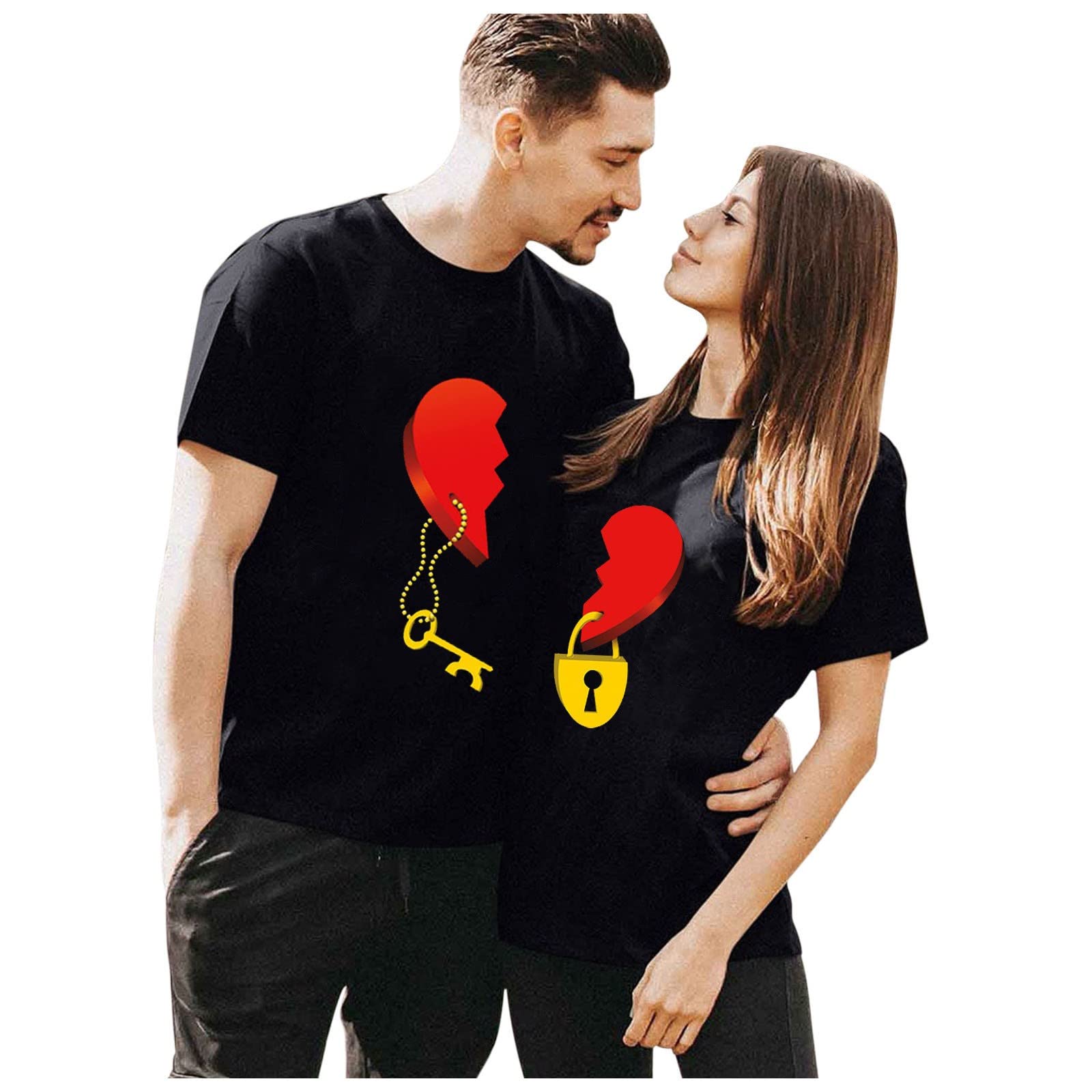 Cokbyavla Women's 7Black Couple Tshirt Costumes For Adults,Family Outfits Matching Sets His And Hers Pajamas Sets Funny Valentines Day Gifts For Couples Customized Hoodies Ugly Valentin(Men,,M)