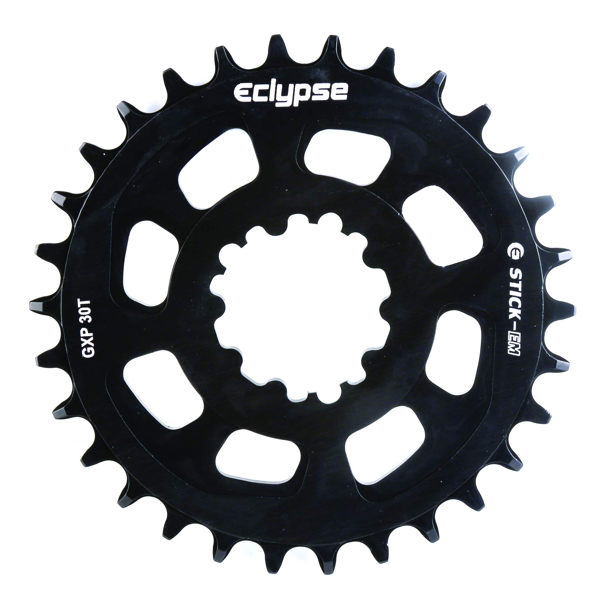 Eclypse, Glide-Pro Stick Em 104, 34T, 9-11sp, BCD: 104mm, 4 Bolt Outer Chainring, Alloy, Black