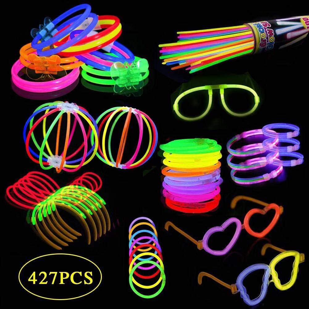 Glow Stick Party Pack, 200 PCS Glowsticks, Bracelets, Necklaces, Glasses, Triple Bracelets, Balls, Flowers & Much More for Kid's Party