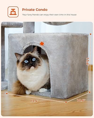 Miniatura 6 de PEQULTI Árbol pequeño para gatos, torre para gatos de interior, 2 estilos, árbol de actividades para gatos con postes rascadores para gatos, hamaca