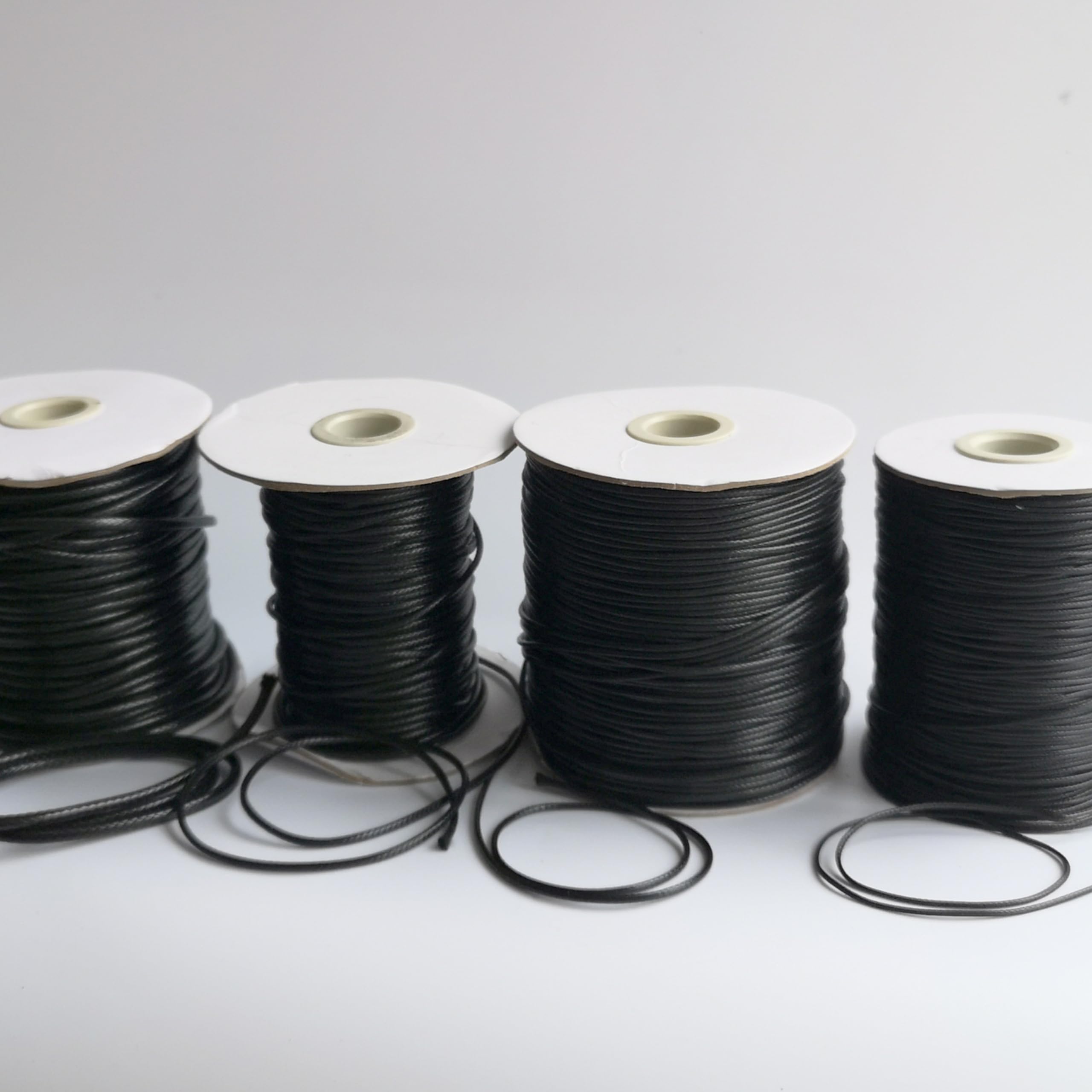Waxed Cord Polyester Jewellery, Black, 1-3mm Thickness, 2, 5, 10 meters, Bracelet Making Thread (1mm, 10, meter)