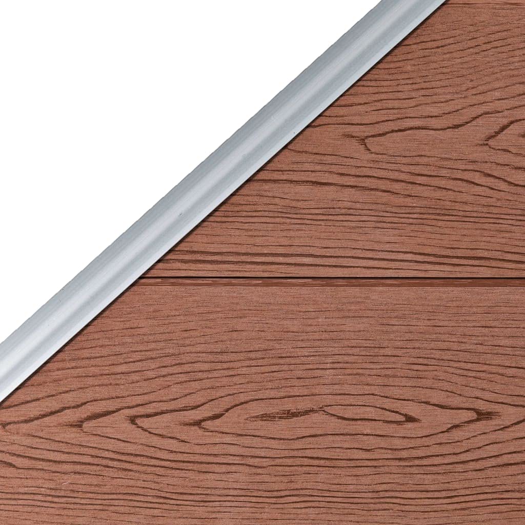 vidaXL Pannelli Recinzione 8 Quadrati 1 Inclinato 1484x186cm Marrone