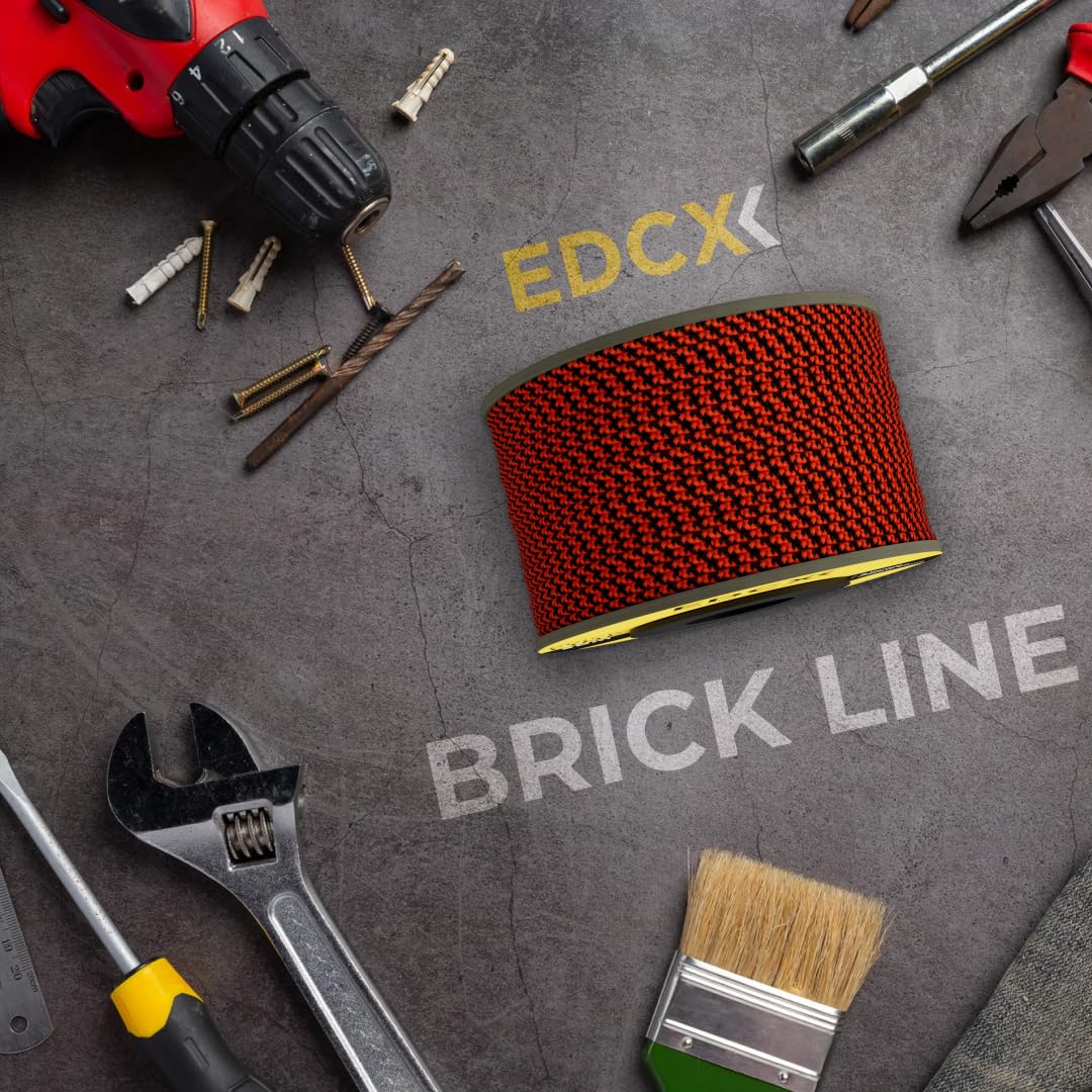 Filo da muratore ⌀1,7 mm | 50m, 100m e 300m | Nylon | Brick Line, Mason Line Level per Edilizia, Giardinaggio, Bricolage | Resistente agli strappi, resistente alle intemperie (Orange+Black, 50 m)
