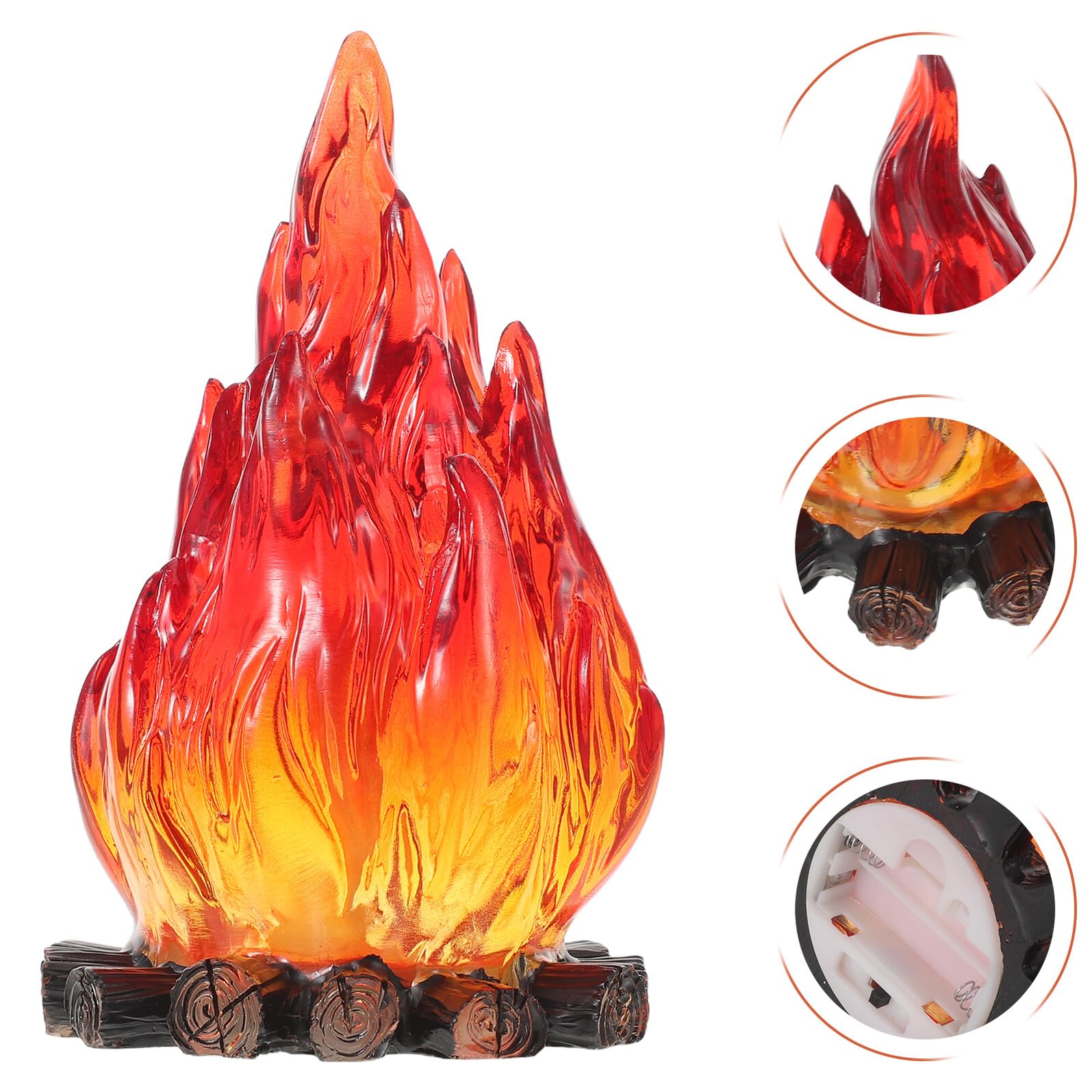 Luce Notturna a Fiamma Artificiale LED senza Fili, Lampada da Tavolo Decorativa per Feste e Campeggio, Effetto Fuoco Finto Sicuro per e Ambienti Interni