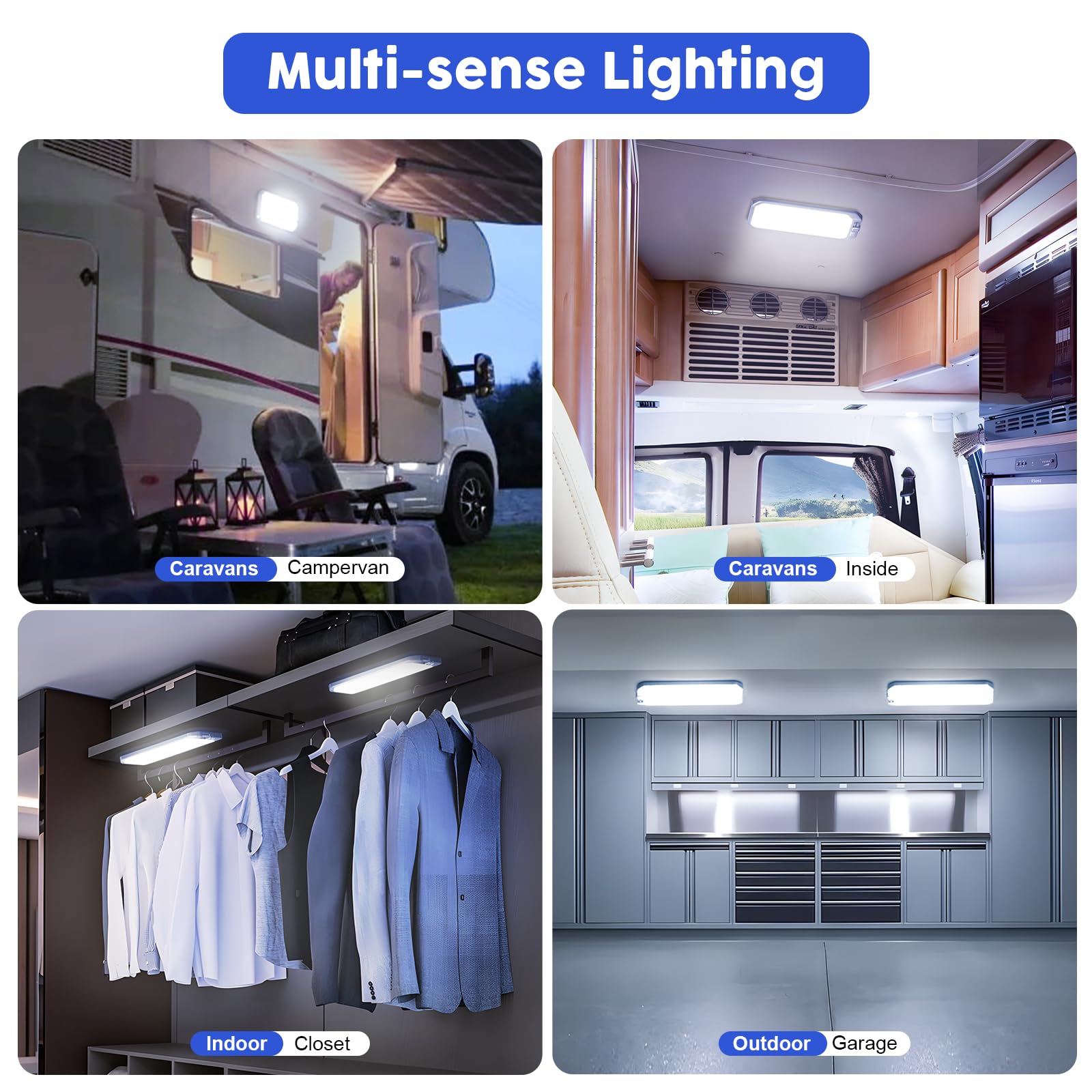 Plafoniera LED 12V Camper con Interruttore, 15W 1200LM Luci Camper Interno 12 V, 198 LEDs Plafoniera Interna per Rimorchio, Auto, Barca (Luce blu,1Pcs)