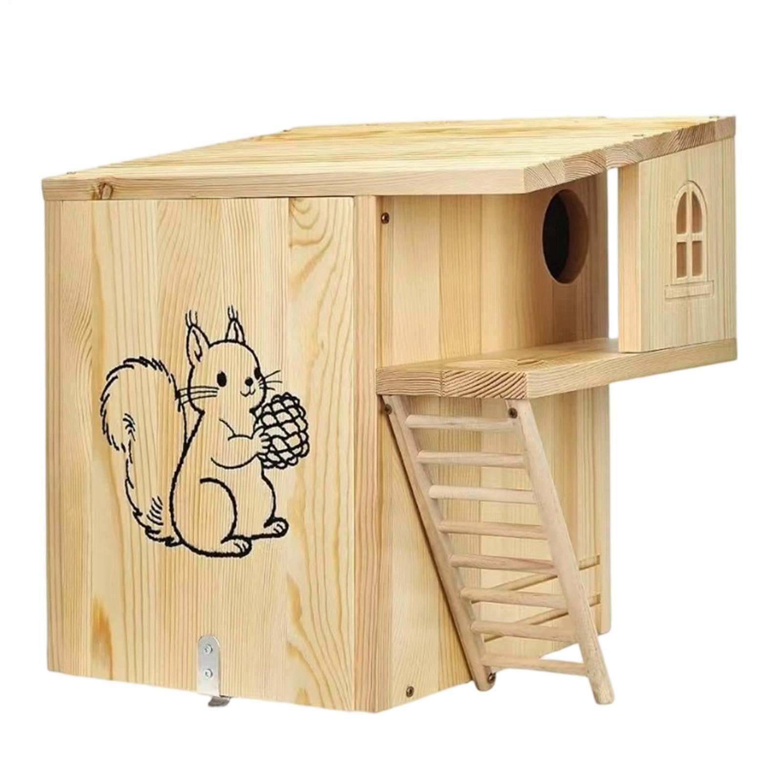 Eichhörnchenhaus | Niststation Aus Holz | Eichhörnchenhaus Aus Holz | Zur Montage an Bäumen, im Garten, auf dem Deck, der Terrasse, dem Balkon, im Hinterhof sowie am