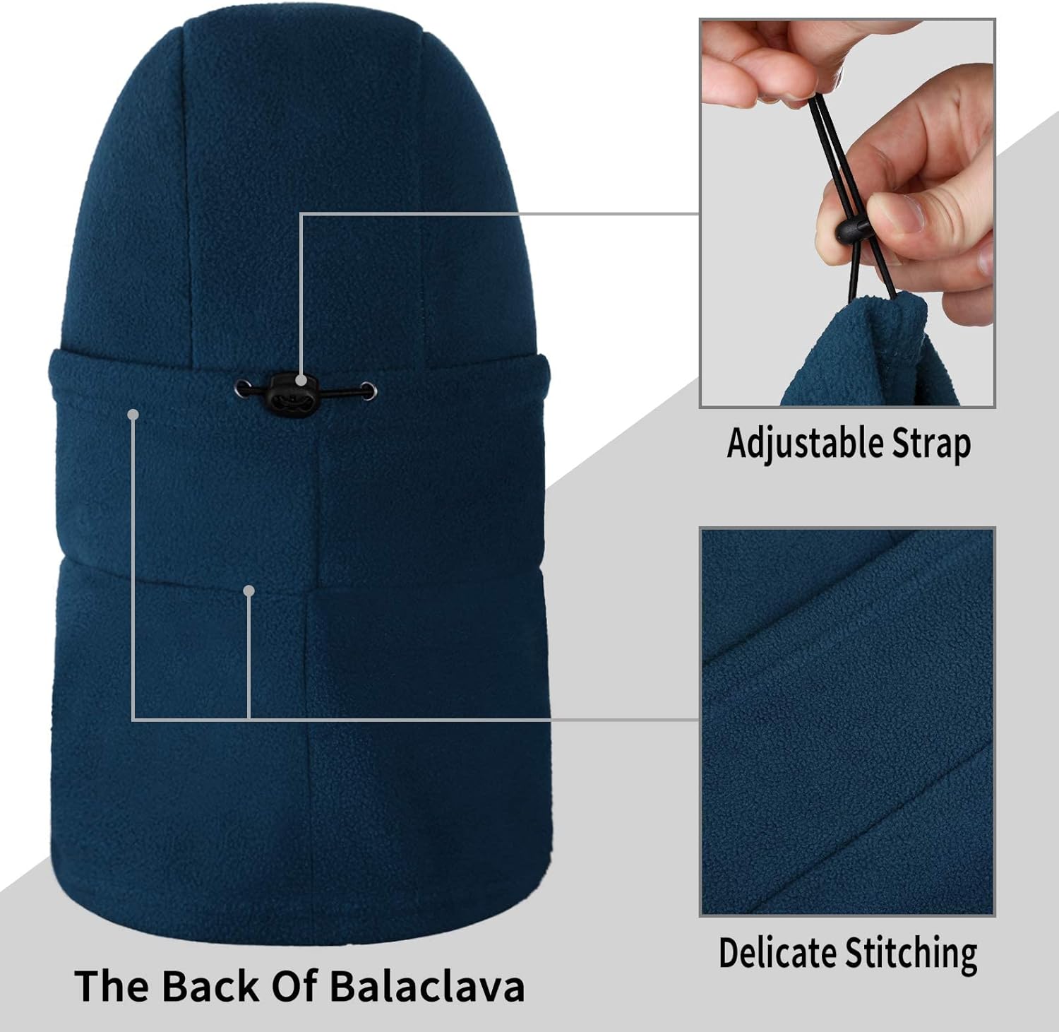 Achiou Ski Mask for Women Men, Sherpa Hood Ski Mask, Winter Balaclava Windproof Hooded Scarf Cold Weather Hat Neck Warmer - Image 6