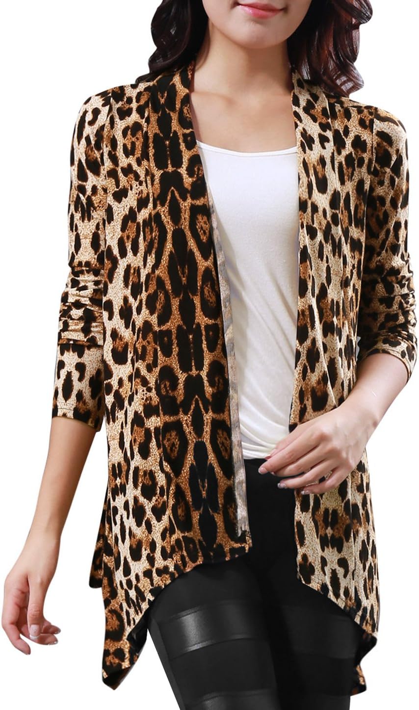 Women's Drape Front Open Cardigan Long Sleeve Casual Lightweight Irregular Hem