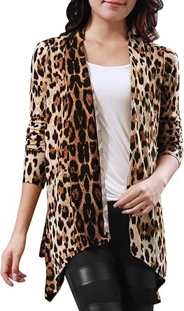 FASHIONOLIC Women's Drape Front Open Cardigan - Long Sleeve Lightweight Sweater, Made In USA (Mint, M) - View #2