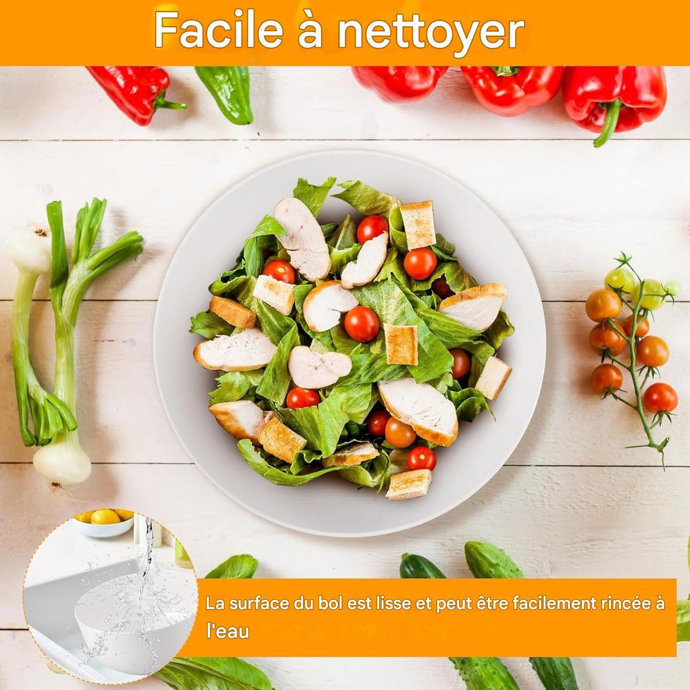 Grand Saladier Contenants Alimentaires En Bois Ustensiles De Cuisine | Grands Bols De Service Avec Couvercles Mixage Cuisson Préparation Repas Fruits Légumes Pâtes Céréales