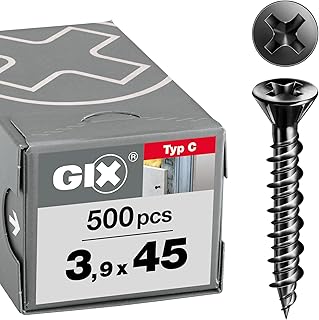 SPAX GIX-C Schnellbauschrauben 3,9 x 45 mm HiLo-Gewinde, 500 Stück, kleiner Fräskopf, Kreuzschlitz-H2, Trockenbauschrauben für Gipsfaserplatten und Trockenestrich-Elementen – 1791170390455