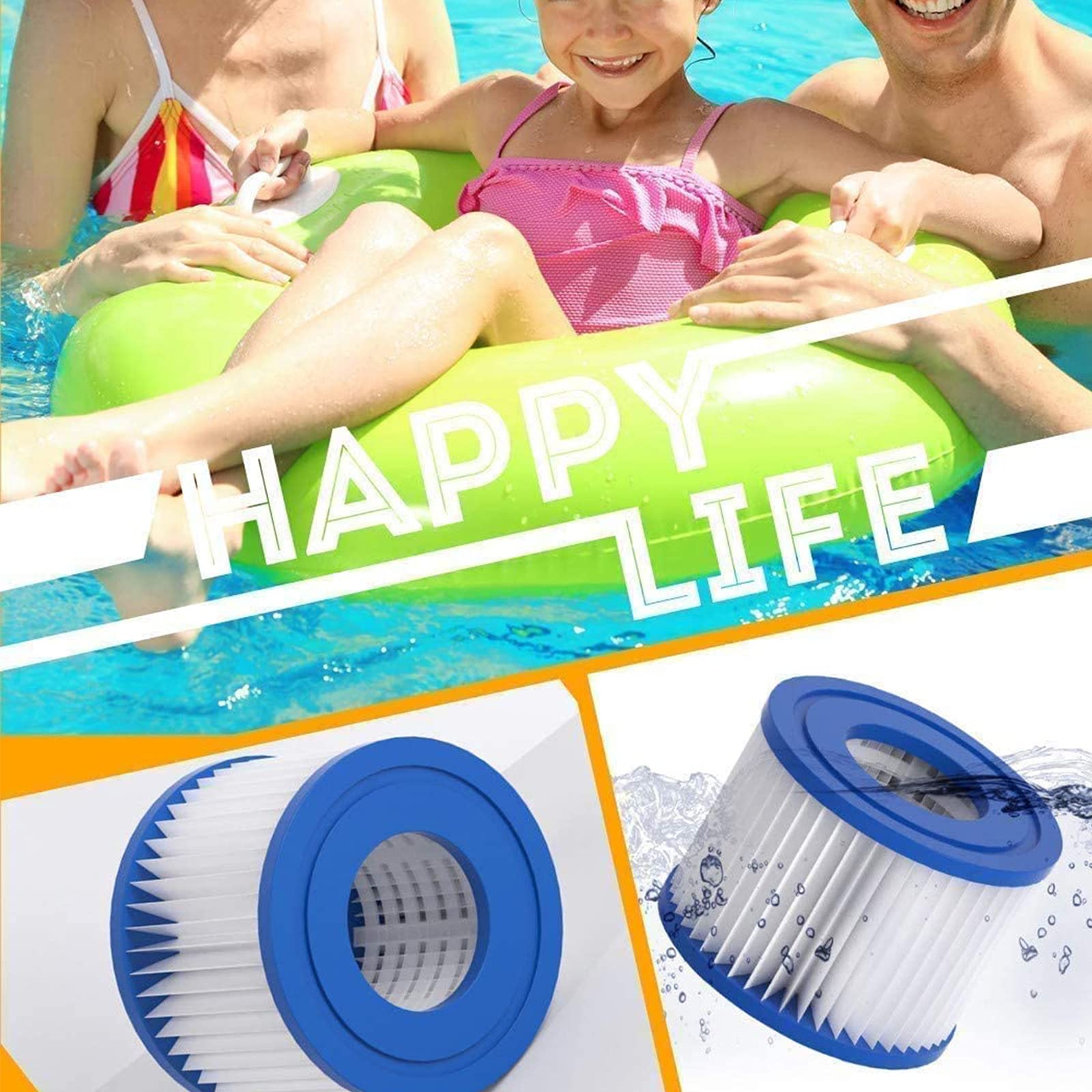 Wkłady filtracyjne do filtrów spa, filtry do basenu, element filtrujący pompy filtra wody obiegowej do basenu basen basen akcesoria do czyszczenia basenów, 8 szt