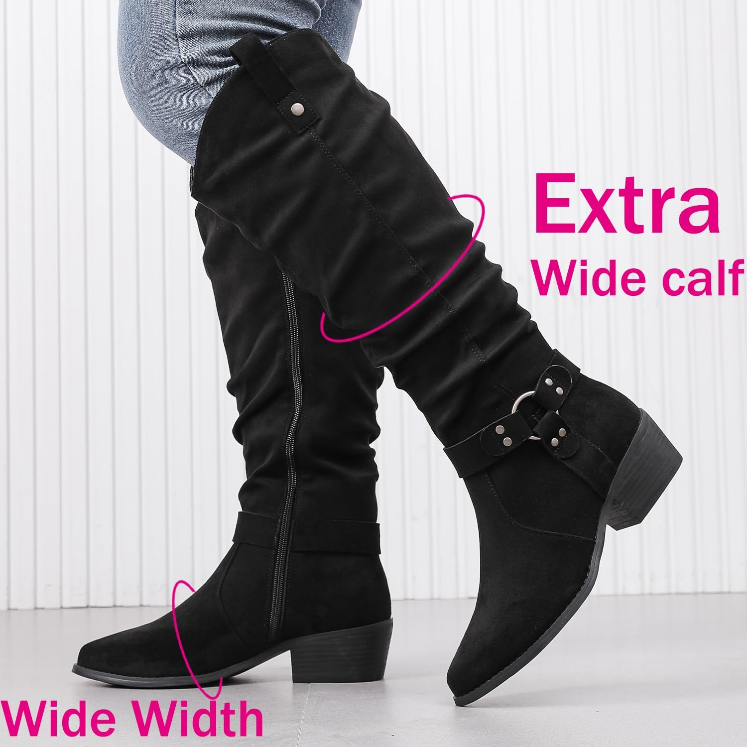 Luoika Women's Extra Wide Calf Knee-High Boots - Image 3