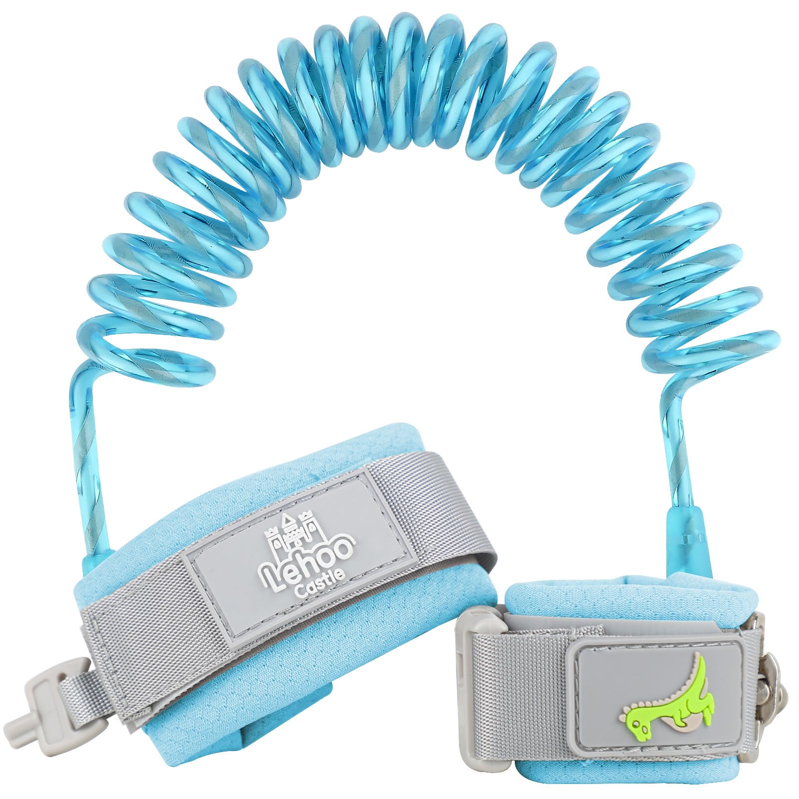 Lehoo Castle Baby Reins Anti Lost Safety Wrist Link, 2.5M Toddler Reins with Lock for Walking, Child Safety Harness Walking Leash for Children Boys and Girls (Blue)