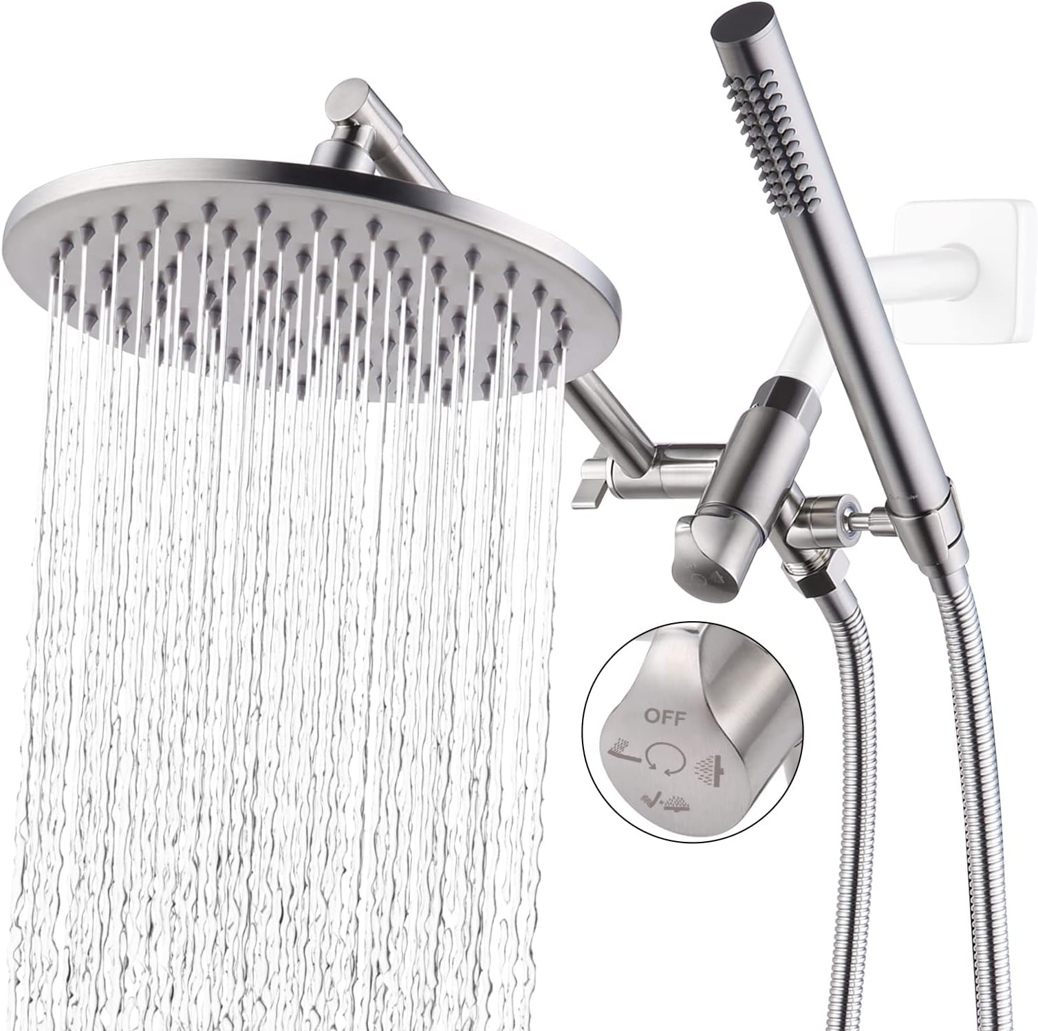Senhozi Shower Head Adapter Brushed Gold Adjustable Shower - View #2