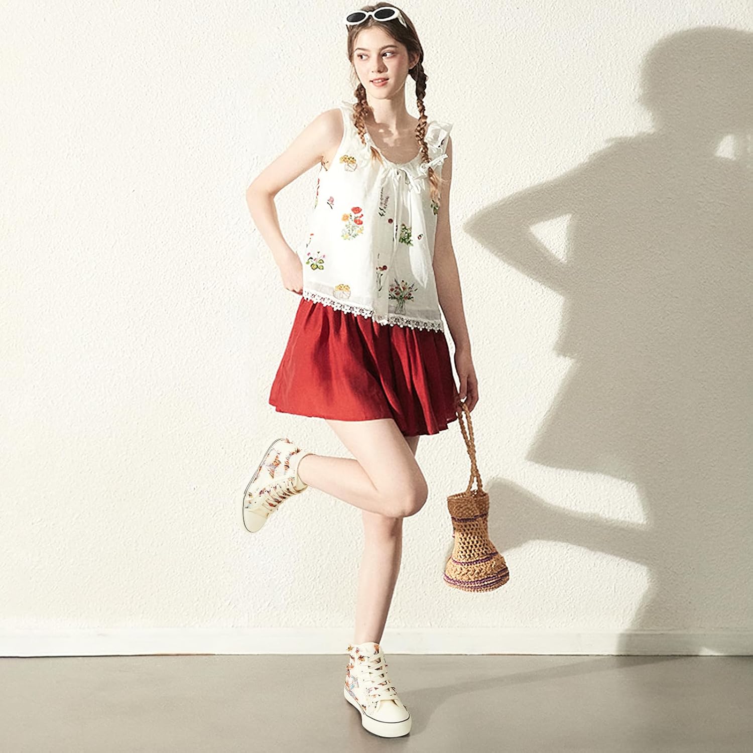 yageyan Womens High Top Canvas Sneakers Lace up Fashion Shoes for Women Casual Classic - Image 3