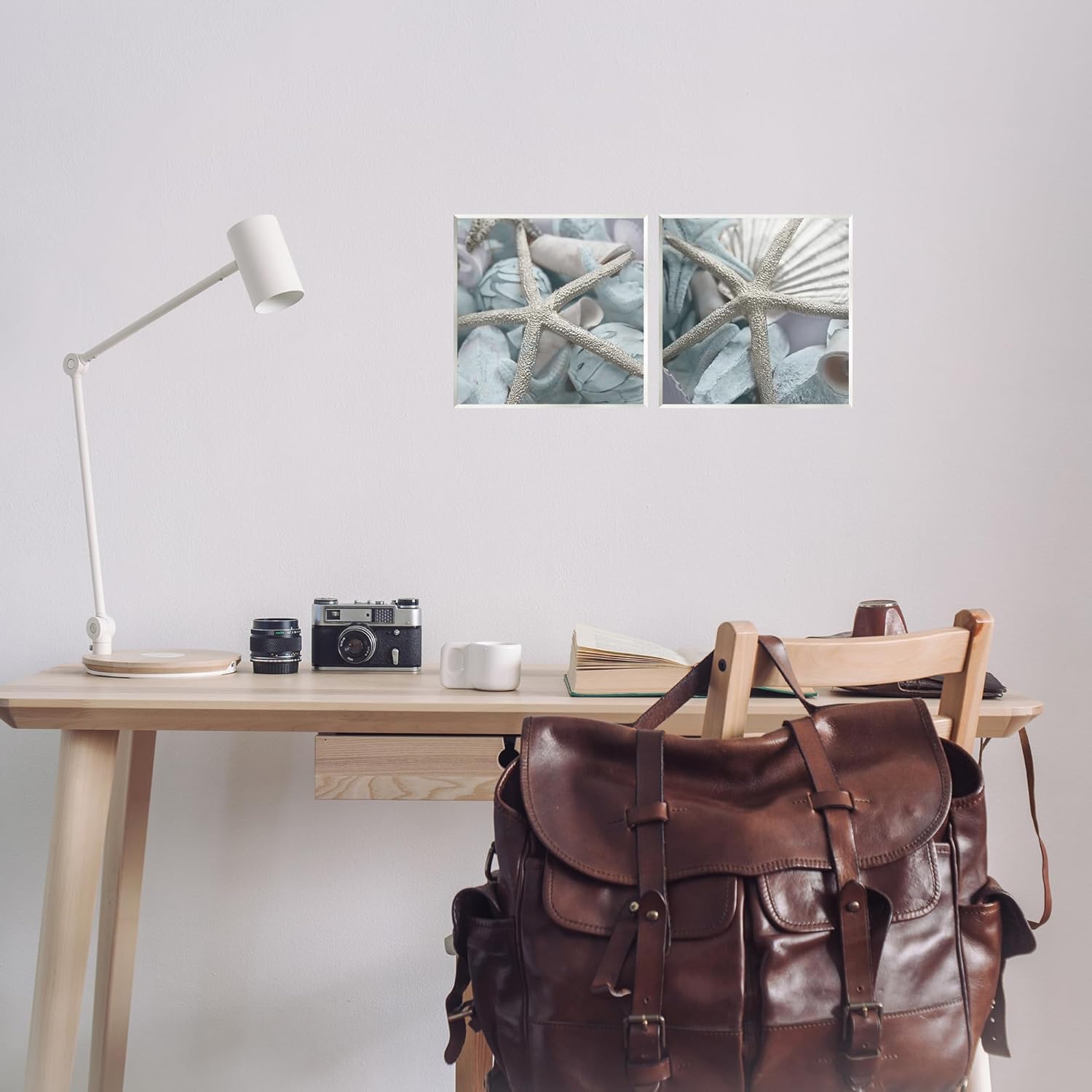 Stupell Industries Dry Distressed Starfish 2 pc Wall Plaque Art Set Design by Susan Bryant, 12 x 12